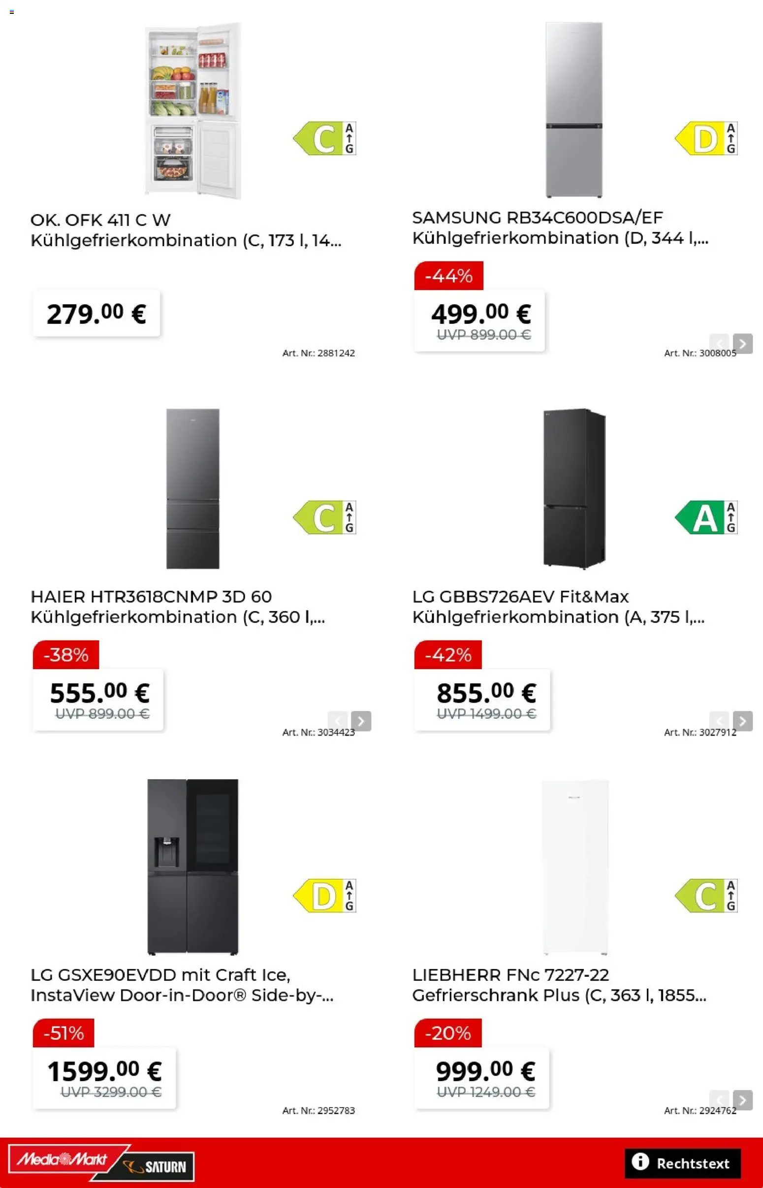 Media Markt Prospekt – gültig ab 14.10.2026 | Seite: 5 | Produkte: LG, Liebherr, Samsung, Kühlgefrierkombination