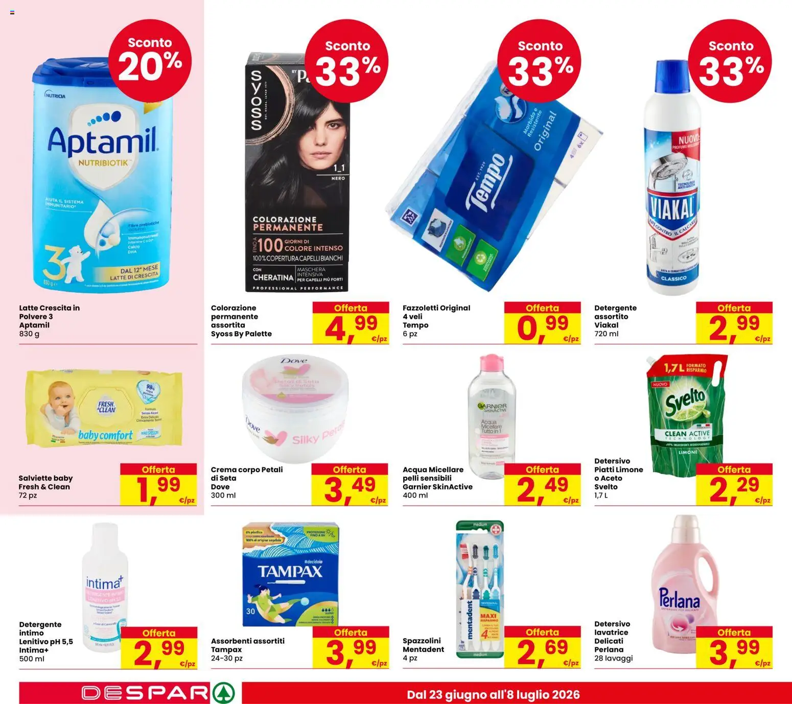 Volantino Despar del 23/06/2026 | Pagina: 22 | Prodotti: Crema, Maschera, Detergente, Fazzoletti