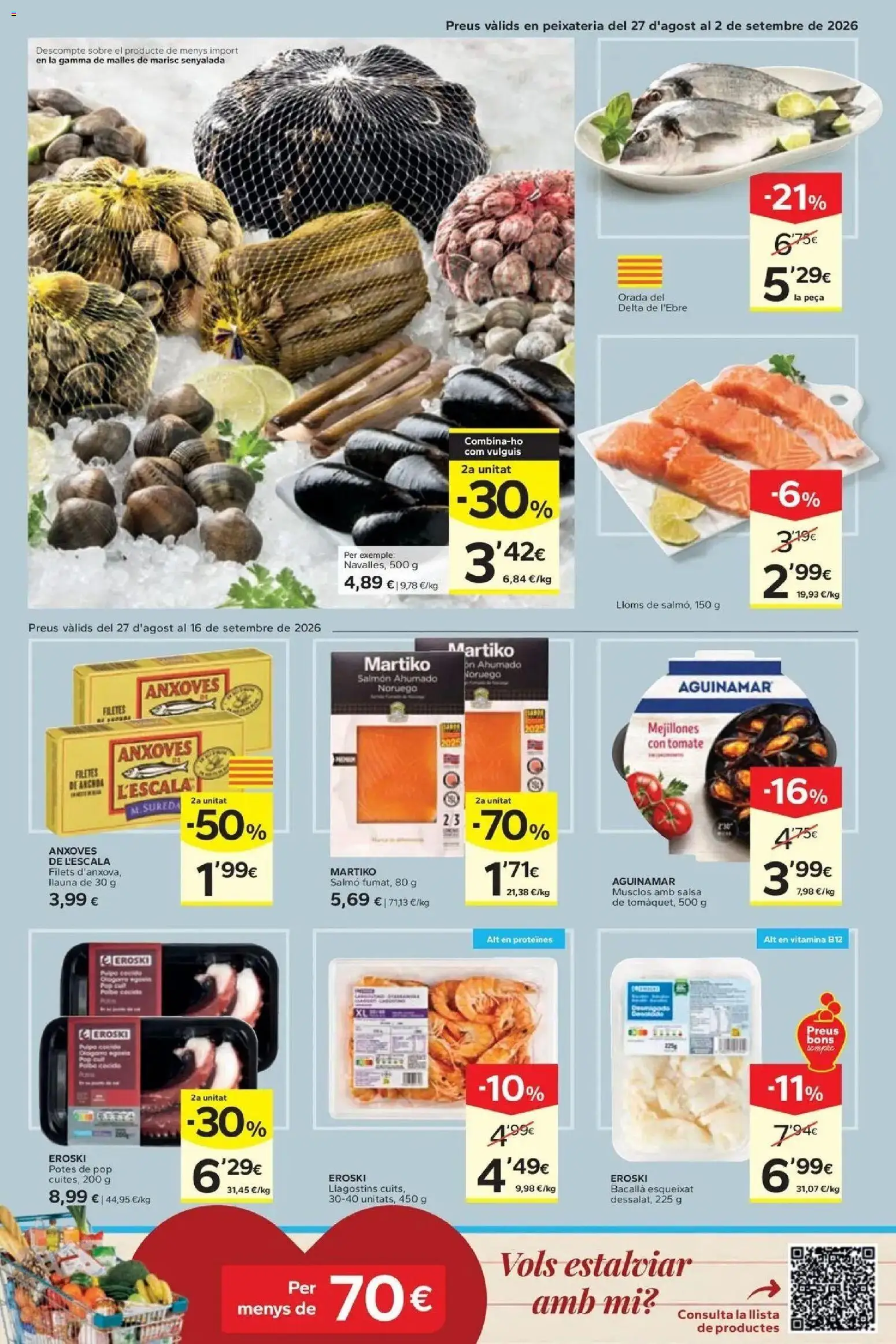 Caprabo - Estalvia des de la primera unitat │ válido desde el 17/09/2026 | Página: 7 | Productos: Tomate, Salmón, Salmón ahumado, Anchoa