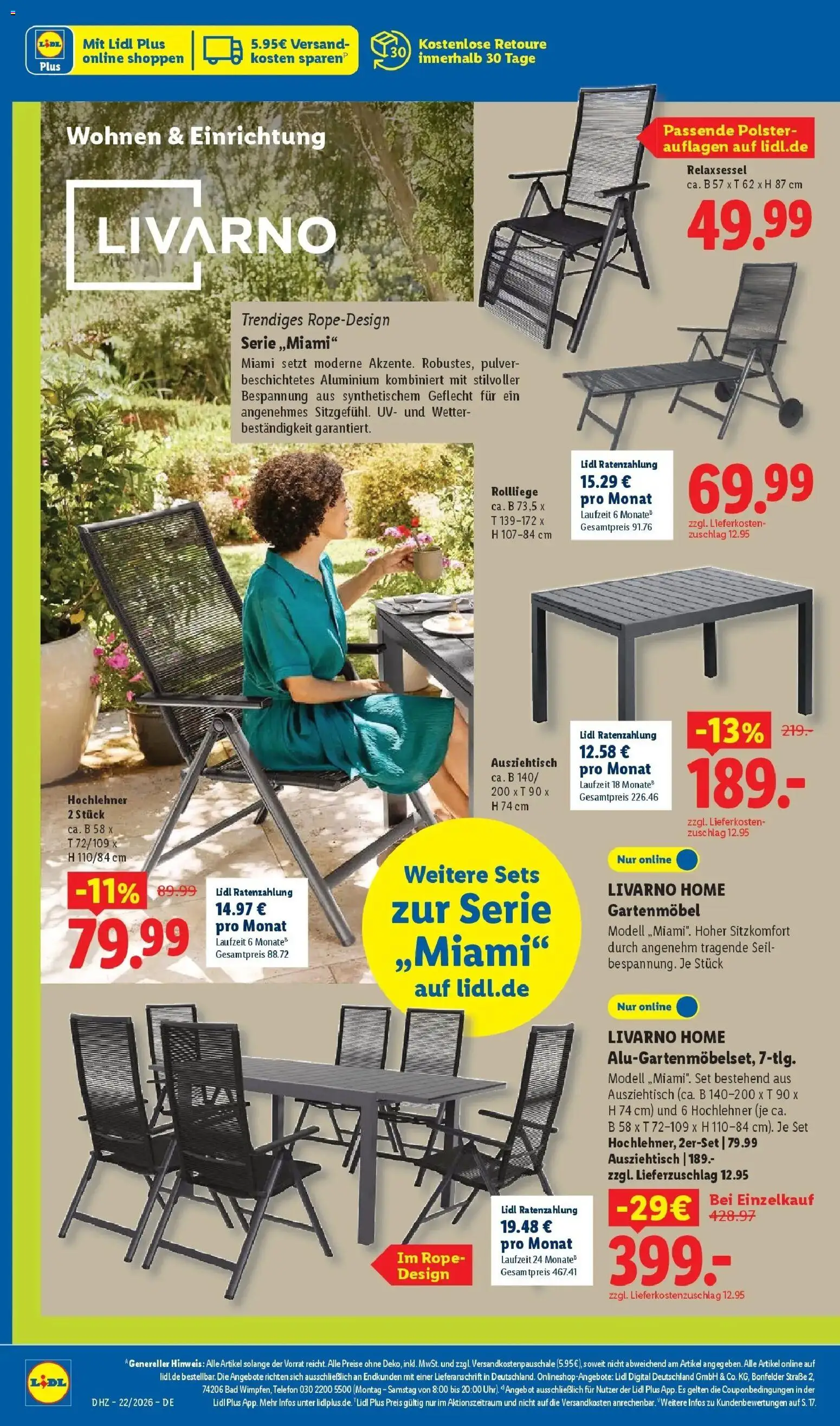 Lidl Prospekt Hof-innenstadt – gültig ab 26.05.2026 | Seite: 44 | Produkte: Relaxsessel, Gartenmöbel, Bad, Telefon