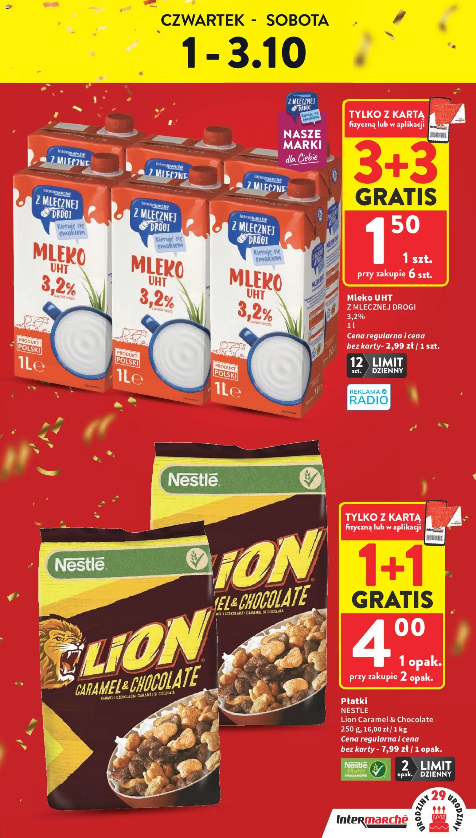 Intermarche gazetka od 01.10.2026 | Strona: 3 | Produkty: Karta, Radio, Mleko, Mleko UHT