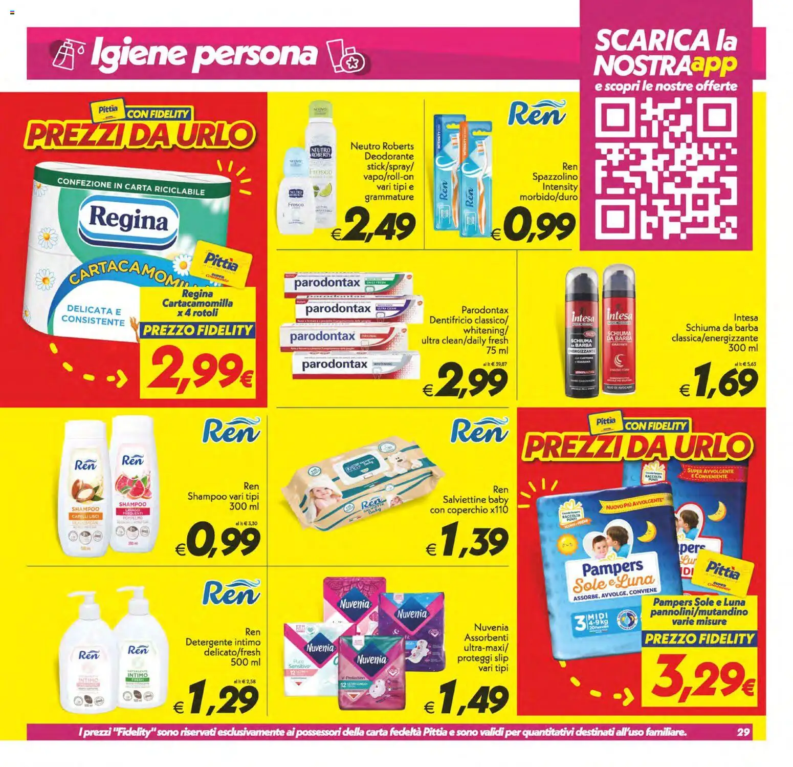 Volantino SuperConveniente del 02/10/2026 | Pagina: 29 | Prodotti: Schiuma da barba, Deodorante, The, Assorbenti