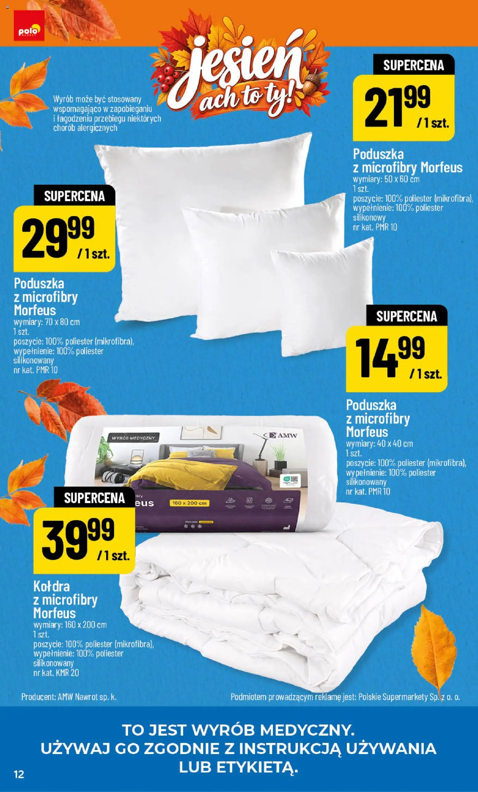 POLOmarket katalog - Jesień od 25.09.2026 | Strona: 12 | Produkty: Poduszka, Kołdra