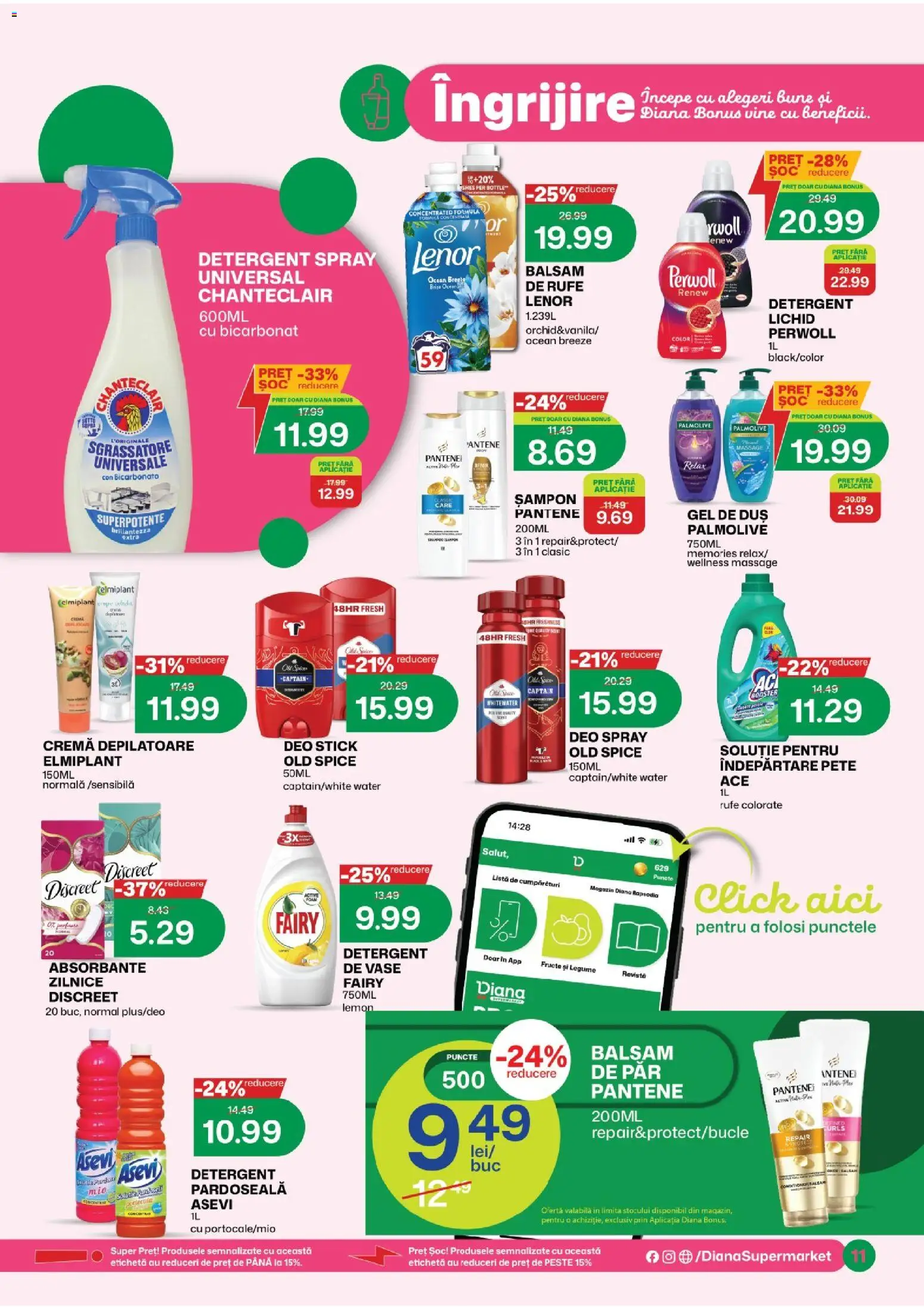 Noul catalog Diana – valabil de la 01.08.2026 | Pagină: 11 | Produse: Kısırlaştırılmış Kedi Maması, Cremă, Pardoseală, Legume