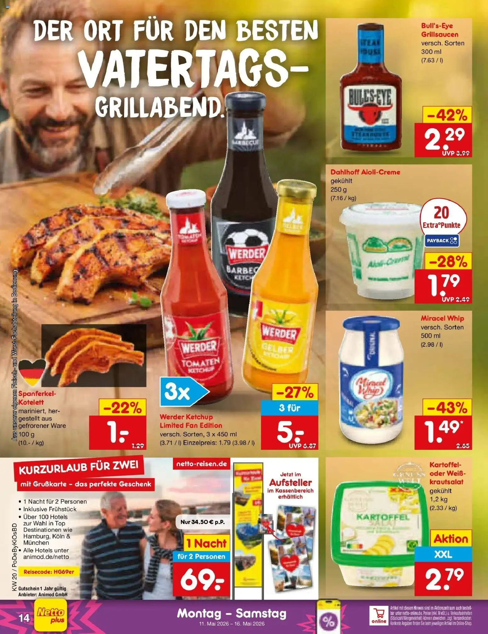 Netto Marken-Discount Prospekt Buttenwiesen	 – gültig ab 10.05.2026 | Seite: 15 | Produkte: Tomaten, Miracel whip, Ketchup, Fleisch