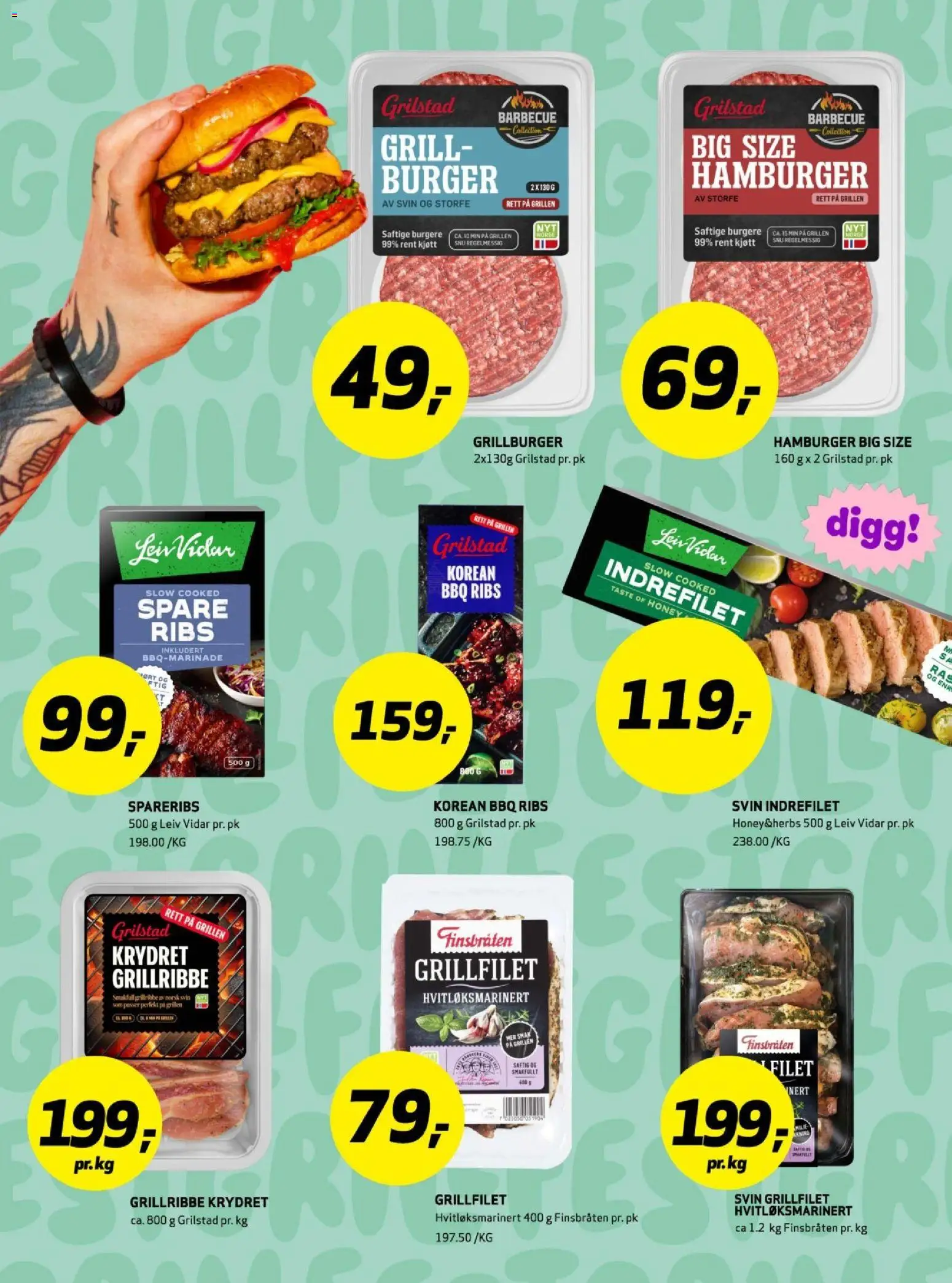 {H1} | Side: 9 | Produkter: Svin, Karrysalat, Підставка, Kolasås