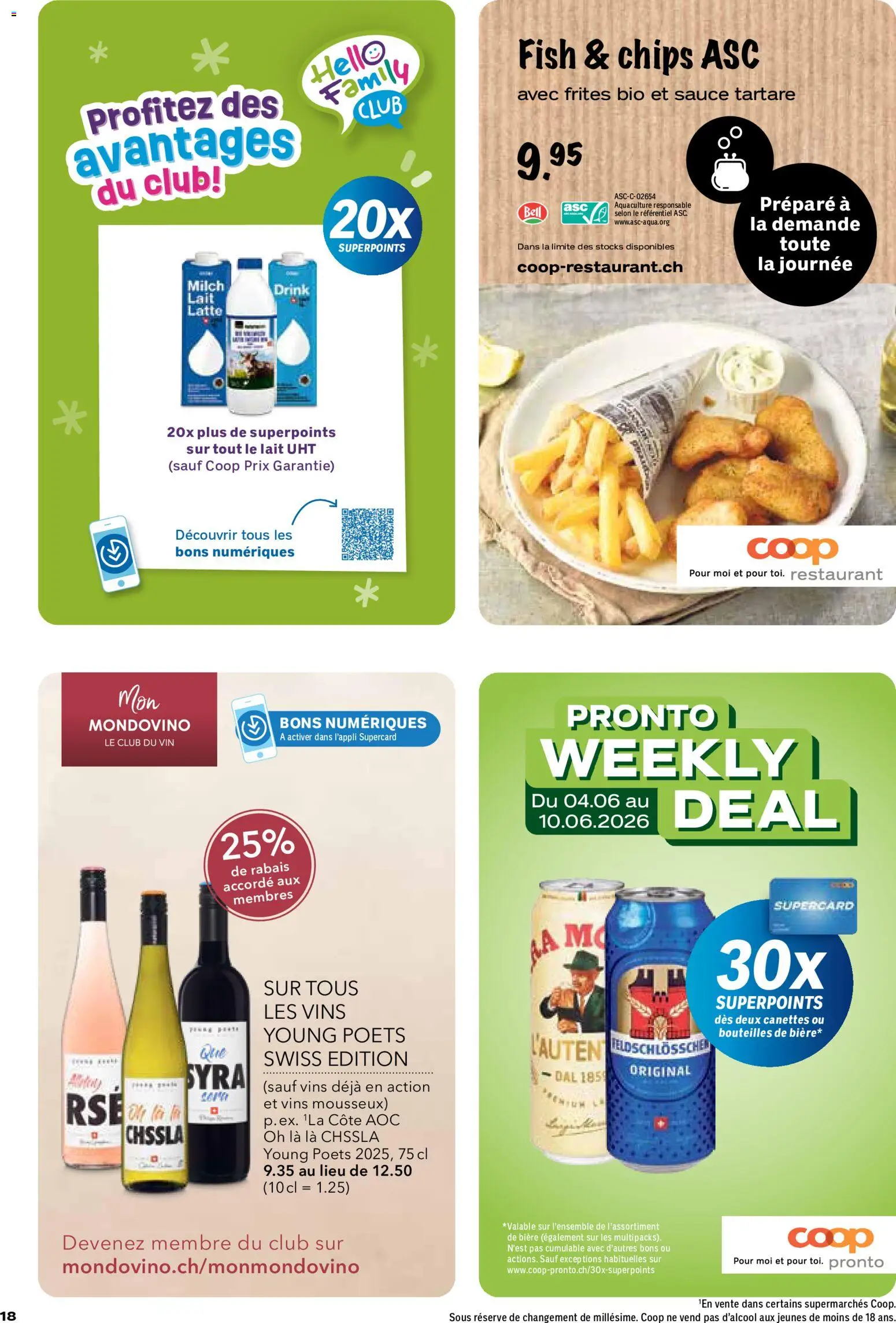Coop aktionen FR – gültig ab 04.06.2026 | Seite: 18 | Produkte: Milch, Chips