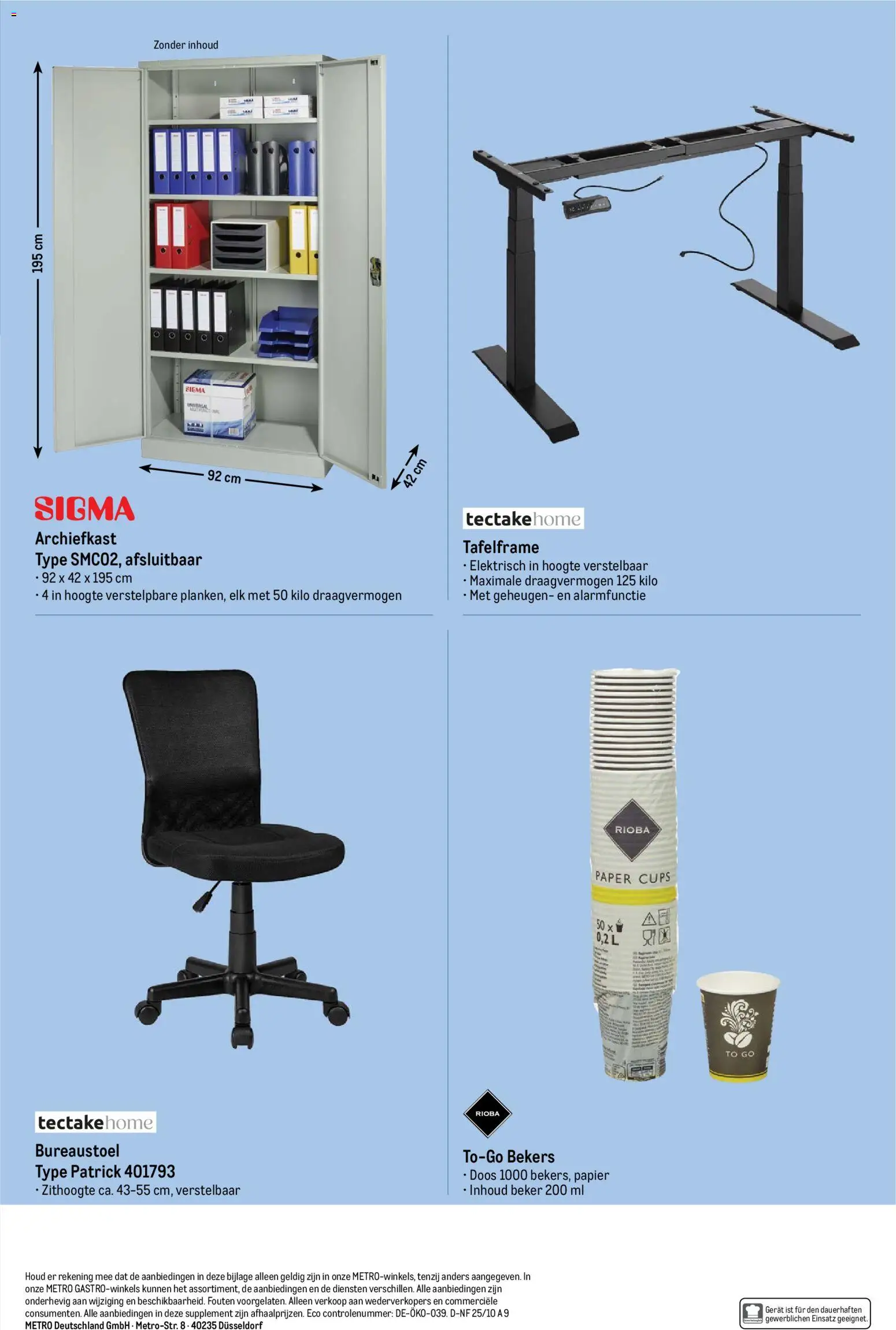 {H1} | Pagina: 19 | Producten: Bureaustoel, Beker, Papier