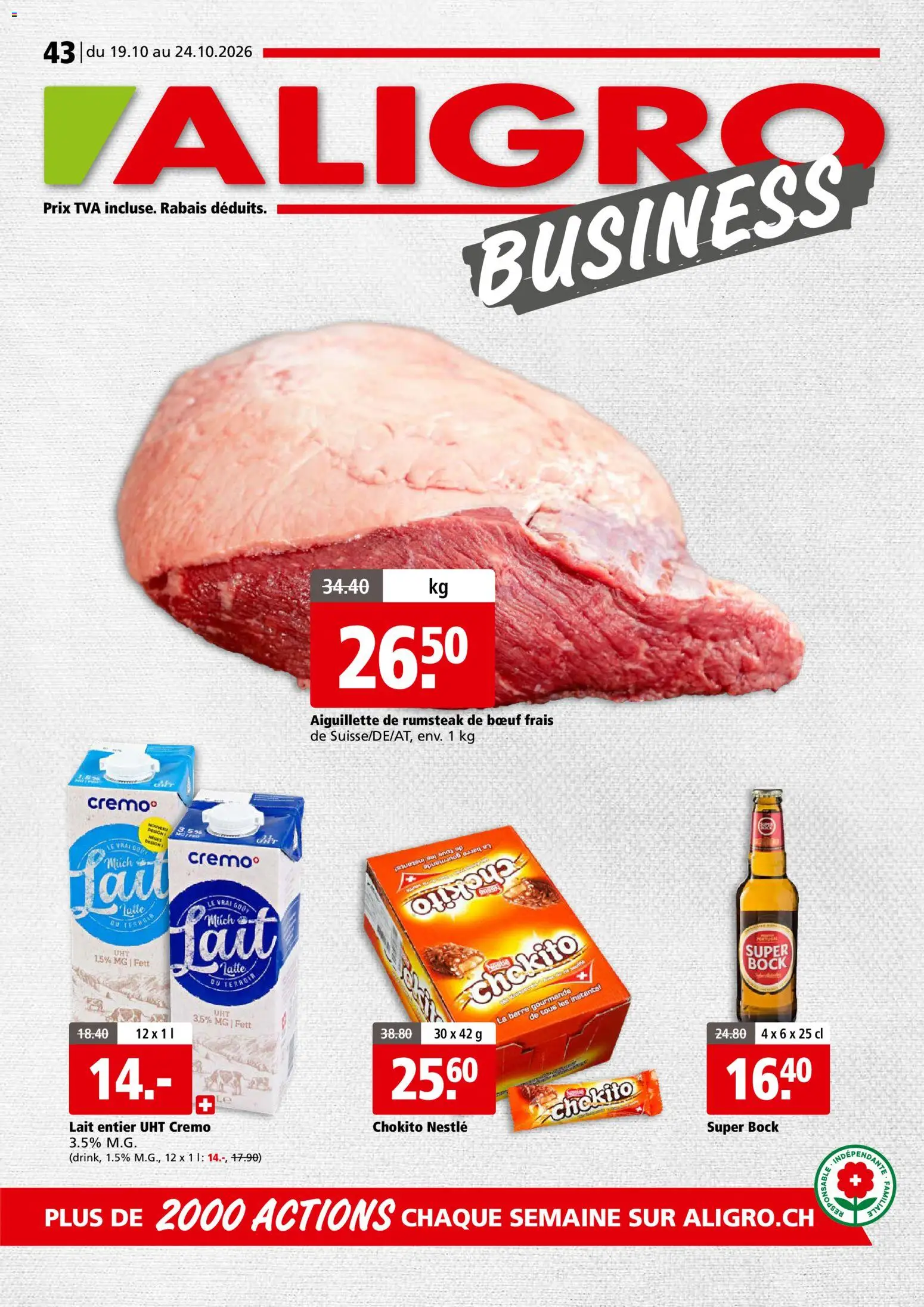 Aligro aktionen Business Chavannes, Matran, Genève, Sion – gültig ab 19.10.2026 | Seite: 1