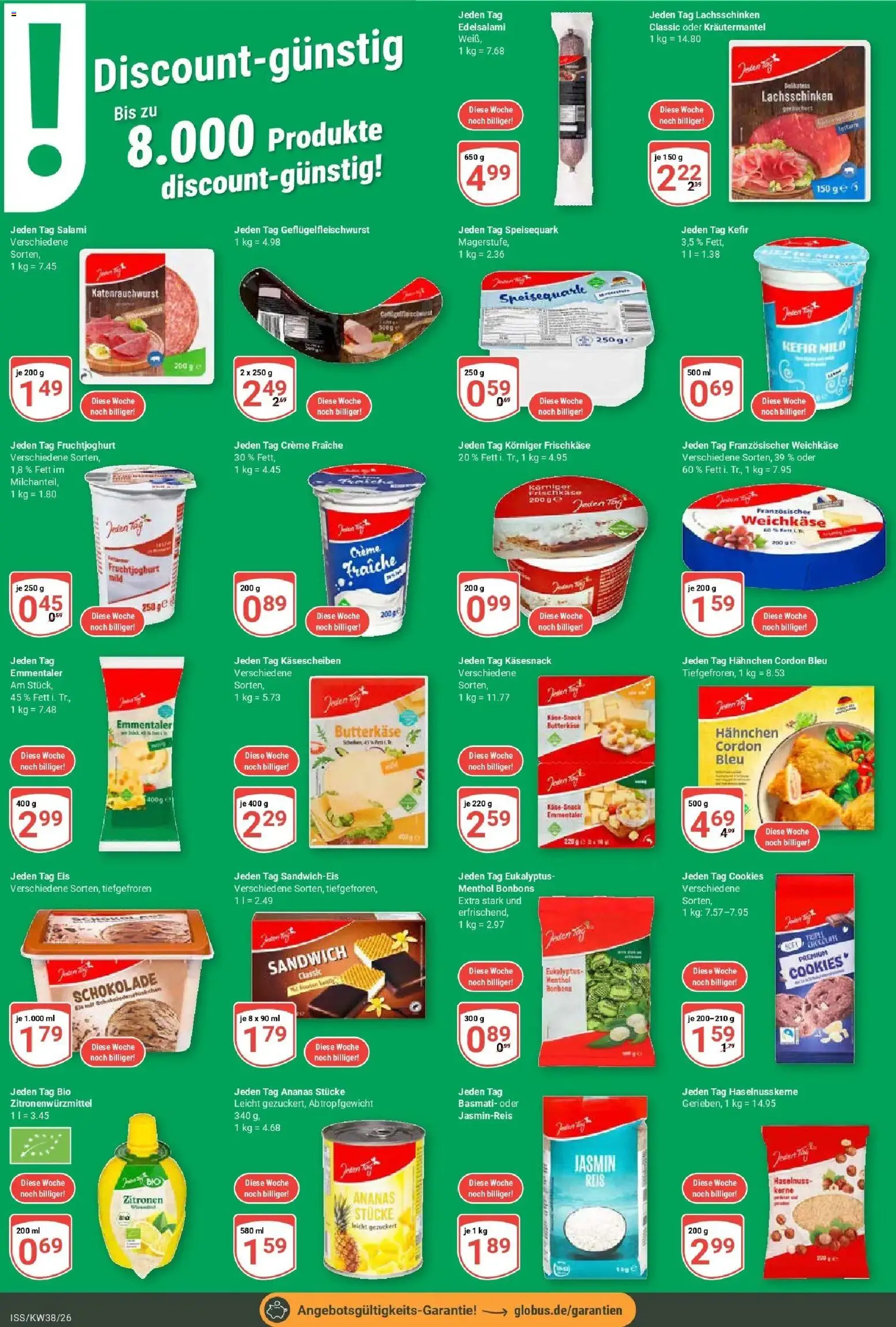 Globus Prospekt Isserstedt (ab 14.09.2026) » Angebote online | Seite: 8 | Produkte: Hahnchen, Schokolade, Fruchtjoghurt, Speisequark