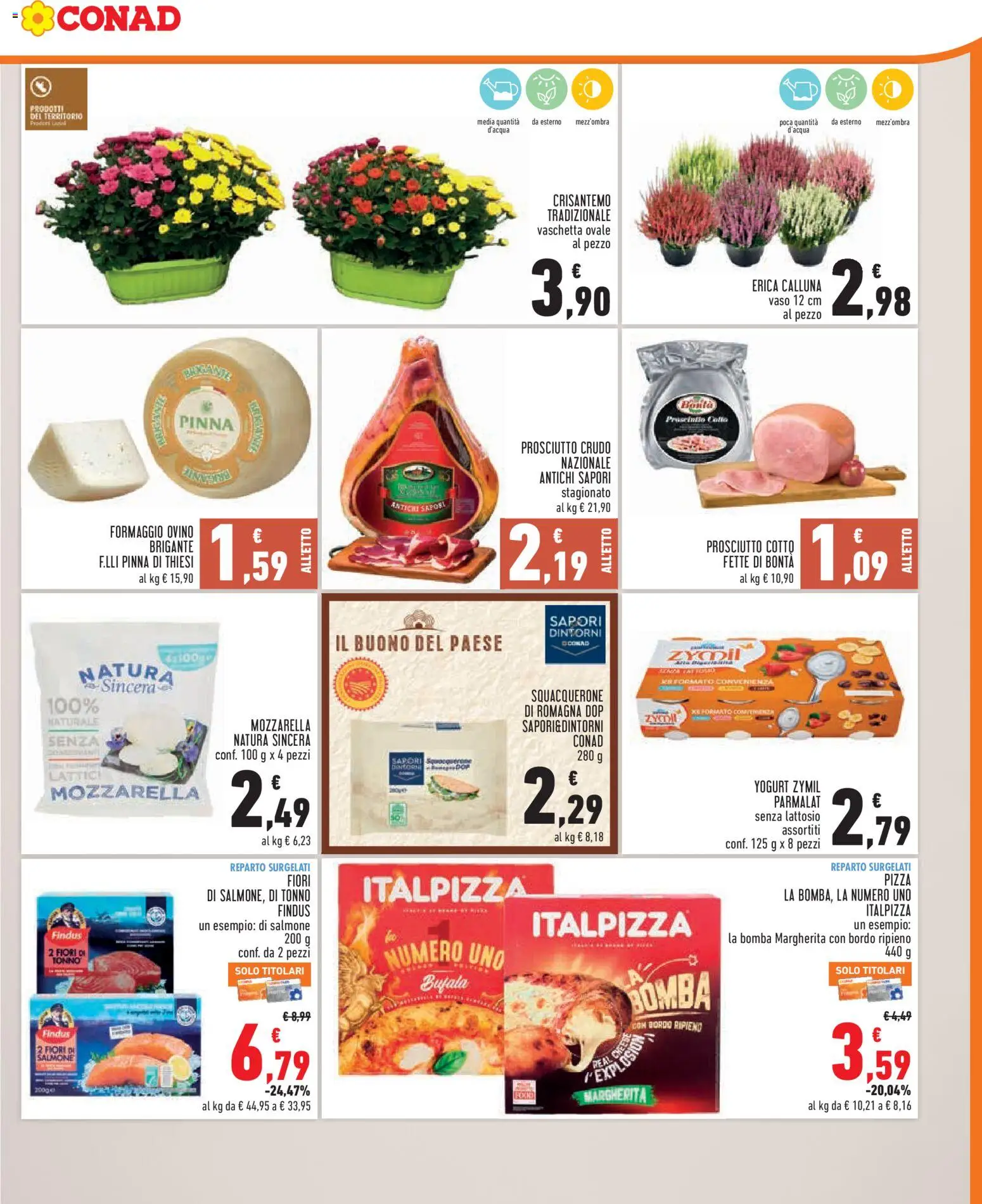 Volantino Conad del 14/10/2026 | Pagina: 3 | Prodotti: Tonno, Collo, Fiori, Senza lattosio