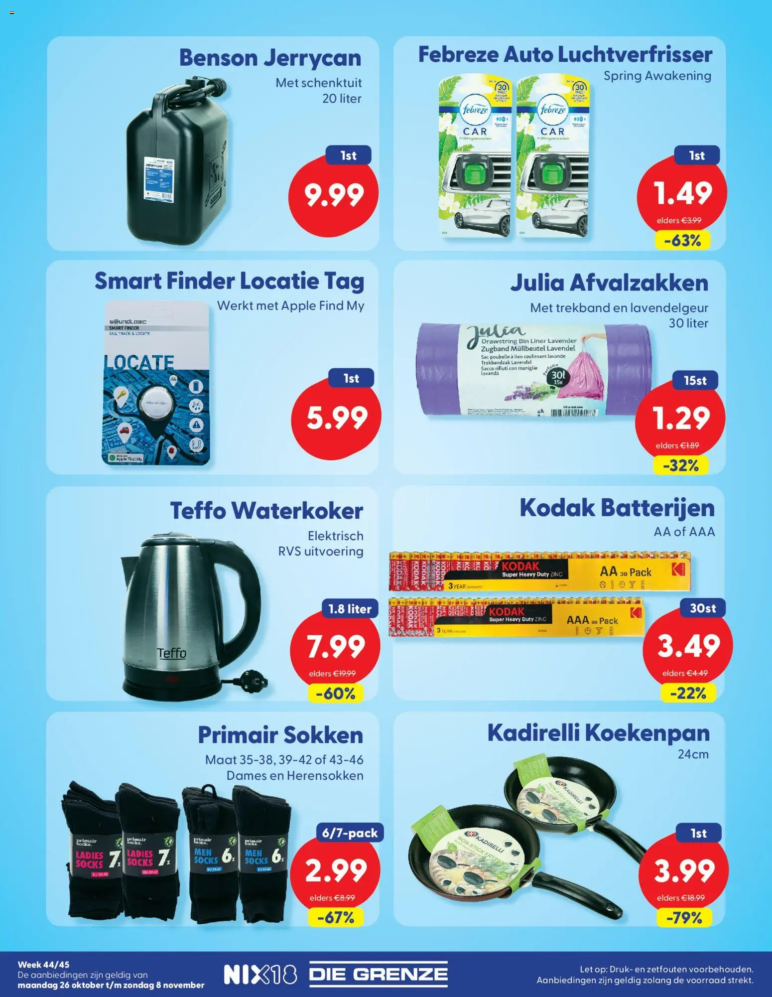 {H1} | Pagina: 6 | Producten: Sokken, Waterkoker, Auto luchtverfrisser, Batterijen
