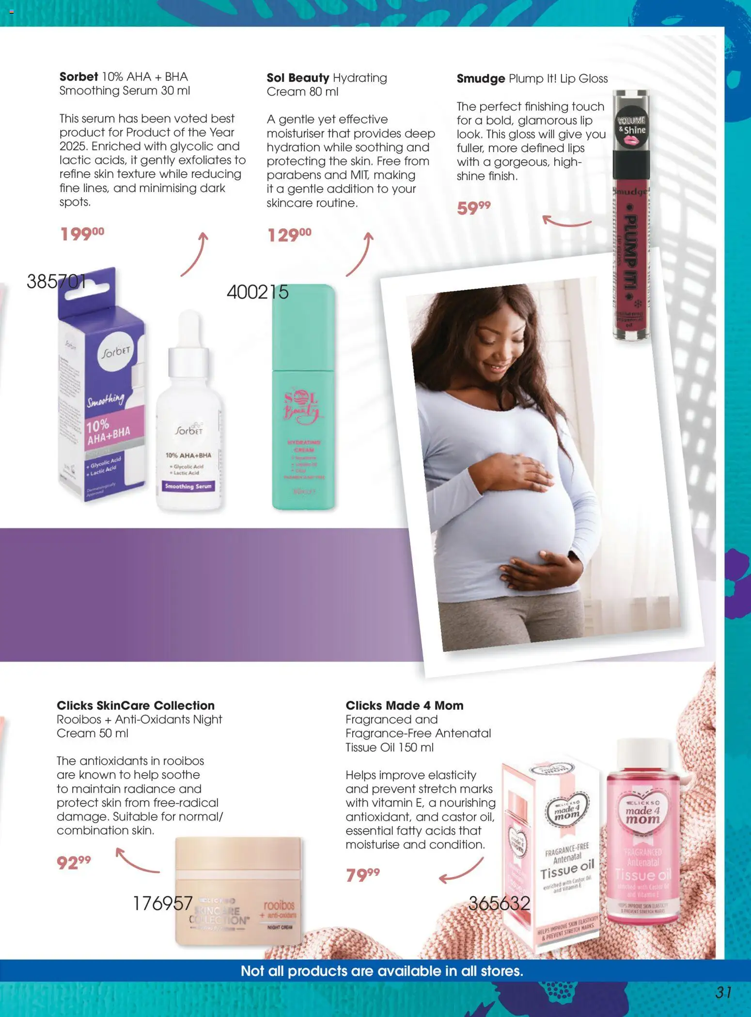 New Clicks catalogue – valid from 21.05.2026 | Page: 31 | Products: Serum, Gloss, Oil, Cream