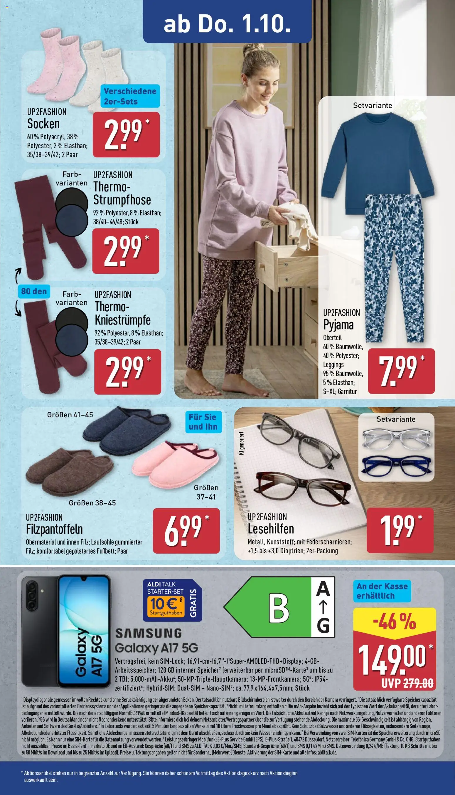 Aldi Prospekt – gültig ab 28.09.2026 | Seite: 8 | Produkte: Kamera, Up2fashion, Samsung, Leggings