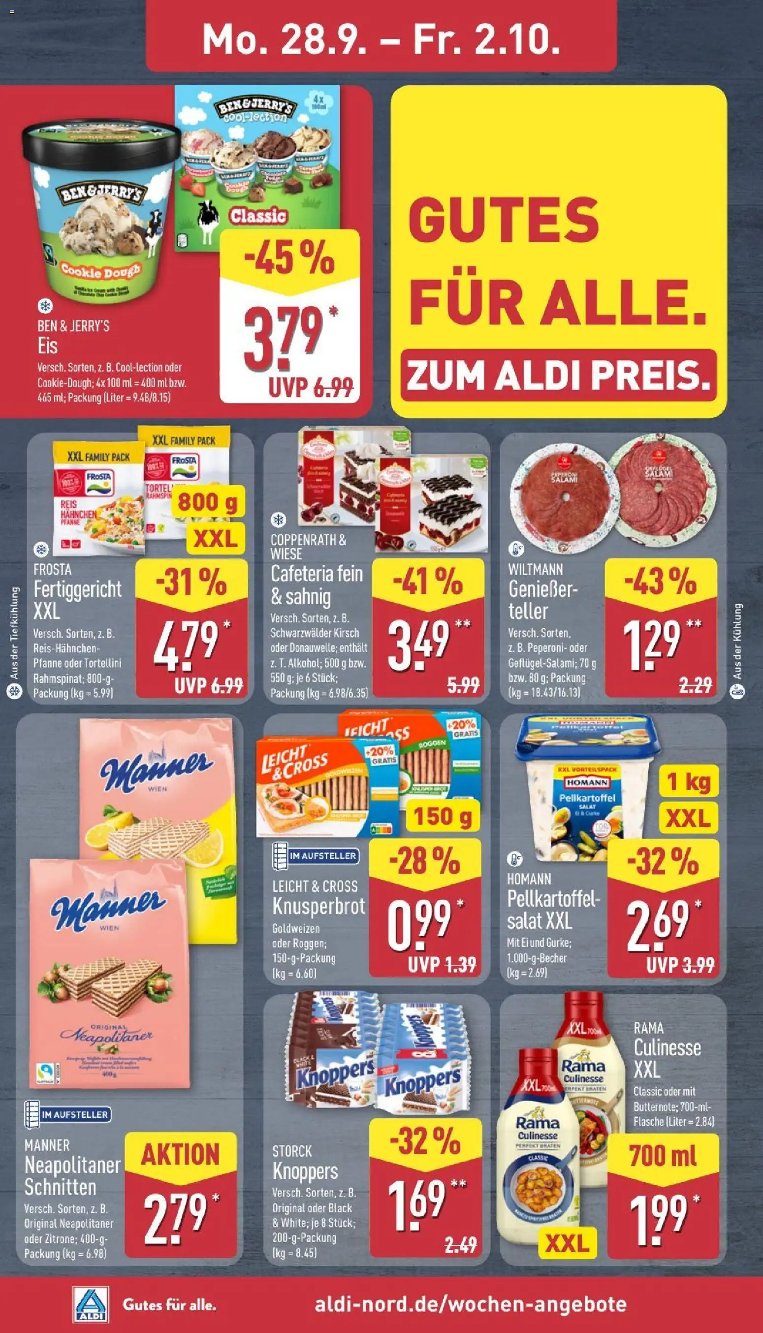 Aldi Prospekt – gültig ab 28.09.2026 | Seite: 8 | Produkte: Kniestrümpfe, Wasser, Strumpfhose, Smartphone