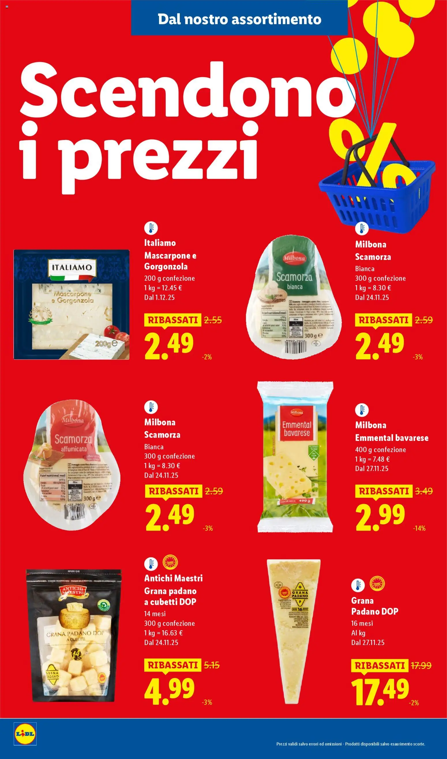 Volantino Lidl del 08/01/2026 | Pagina: 6 | Prodotti: Grana Padano, Mascarpone, Gorgonzola, Emmental
