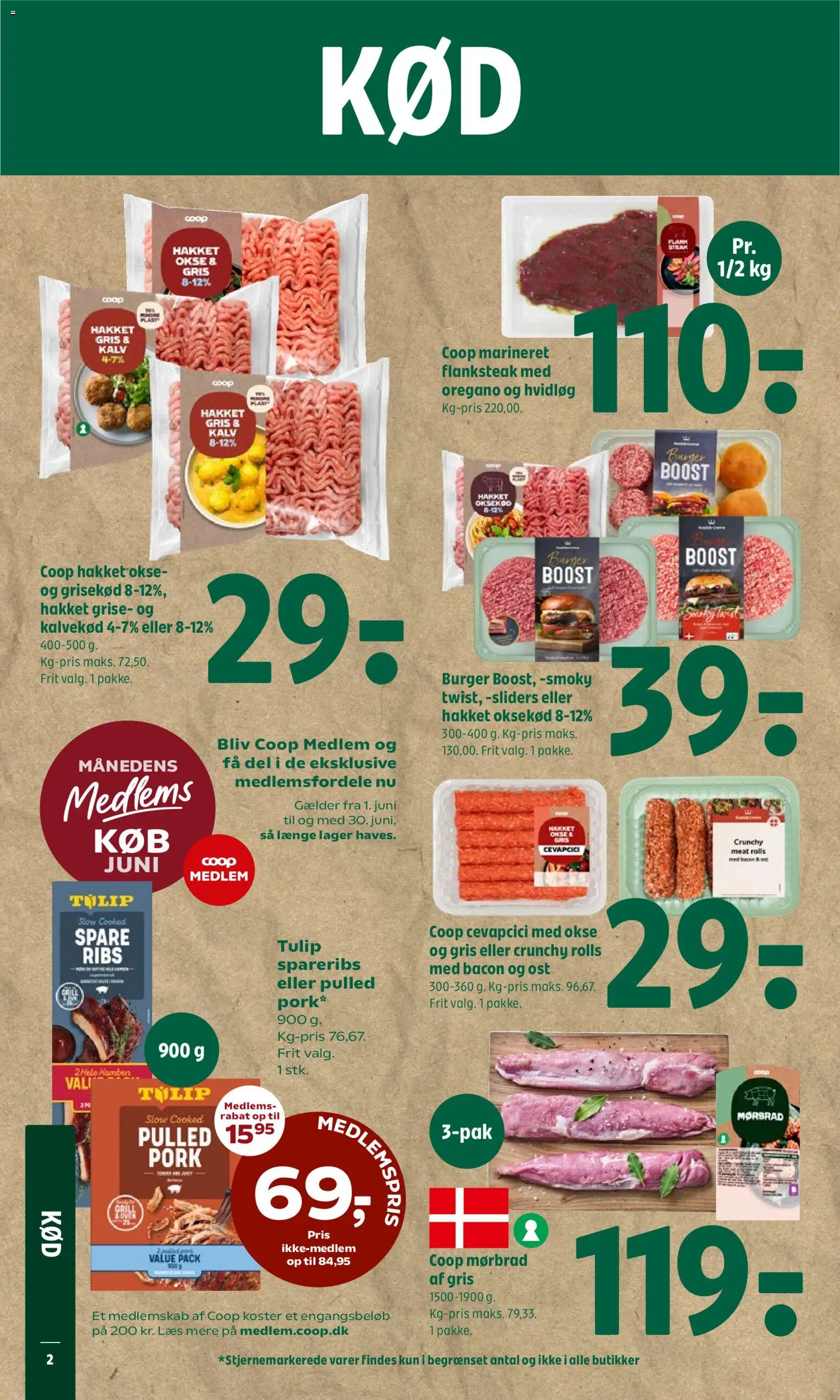 Coop 365 tilbudsavis – gyldig fra 04.06.2026 | Side: 2 | Produkter: Ost, Oksekød, Hvidløg, Spareribs