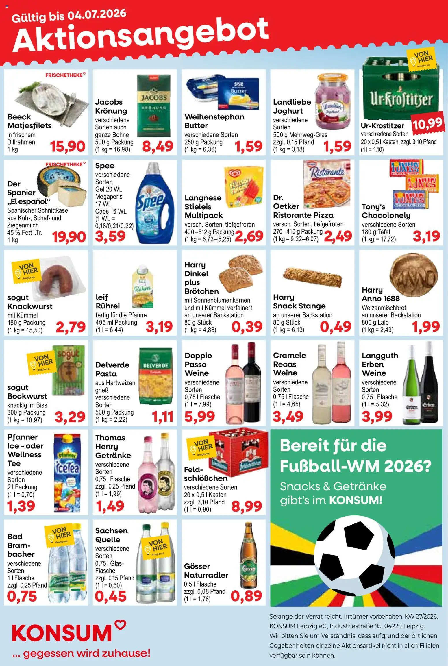 KONSUM Leipzig Prospekt – gültig ab 29.06.2026 | Seite: 1