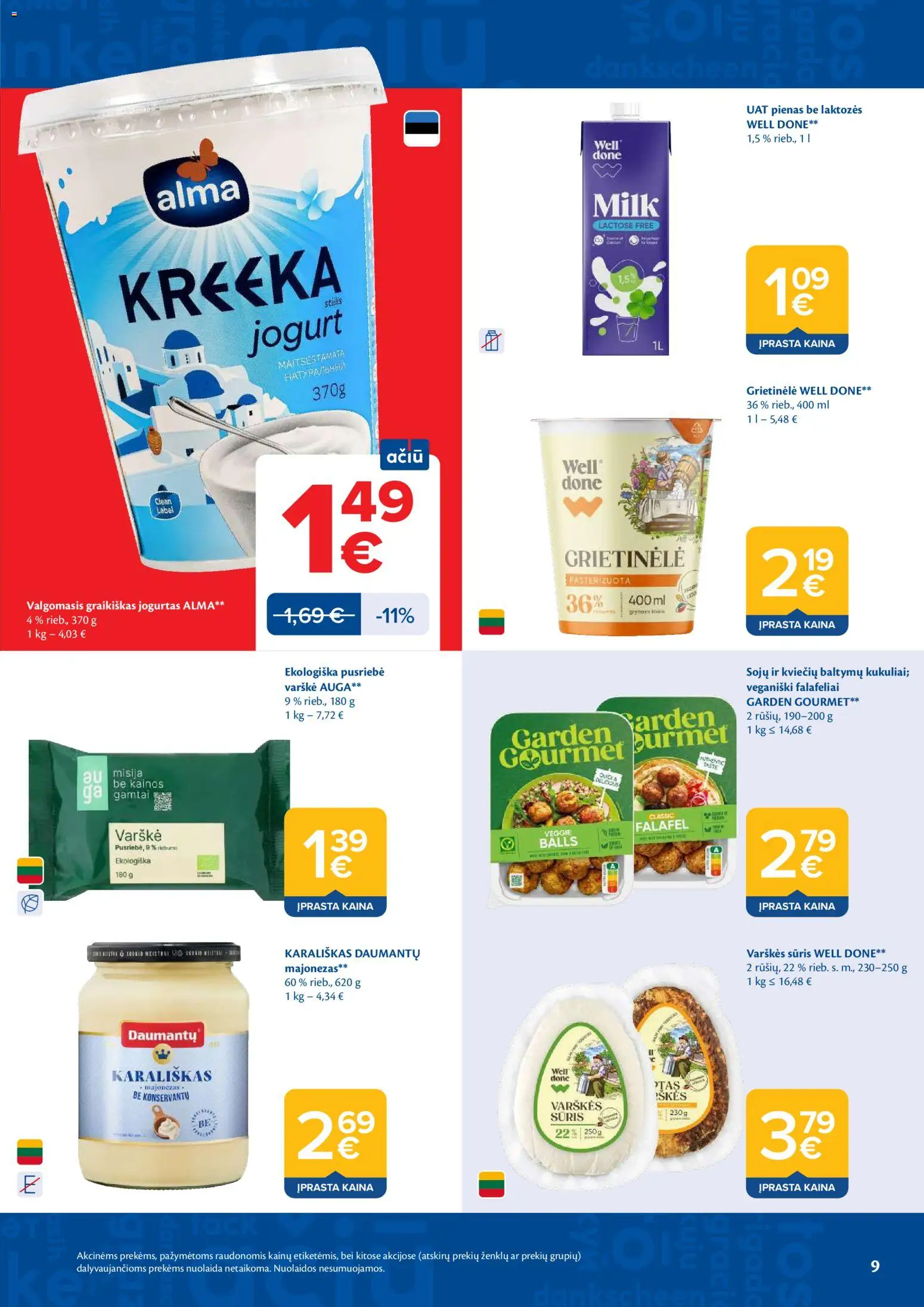 MAXIMA akcijos nuo 21.04.2026 | Puslapis: 9 | Prekių: Grietinėlė, Jogurtas, Sūris, Majonezas