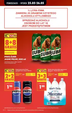 Pogląd oferty "Woda mineralna lekko gazowana Muszyna - Skarb Życia, 1,5 l, 0,67 zł/l" - ważna od 25.05.2026 | Strona: 10