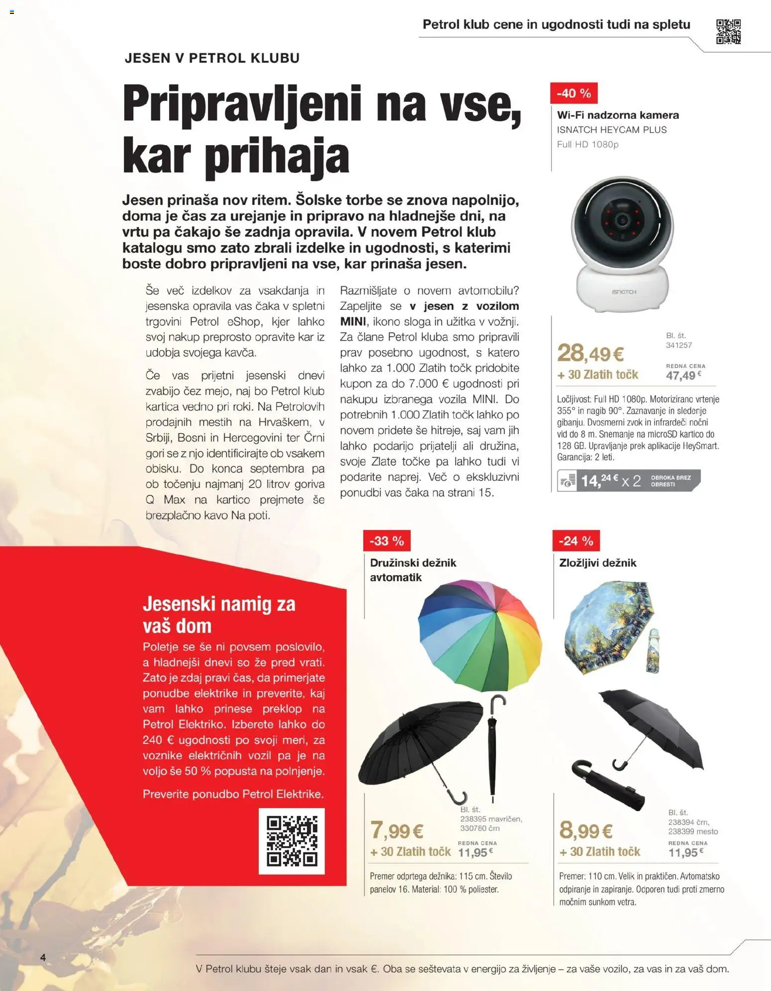 Novi Petrol katalog ponudbe – veljaven od 01.09.2026 | Stran: 4 | Izdelki: Kamera, Deznik