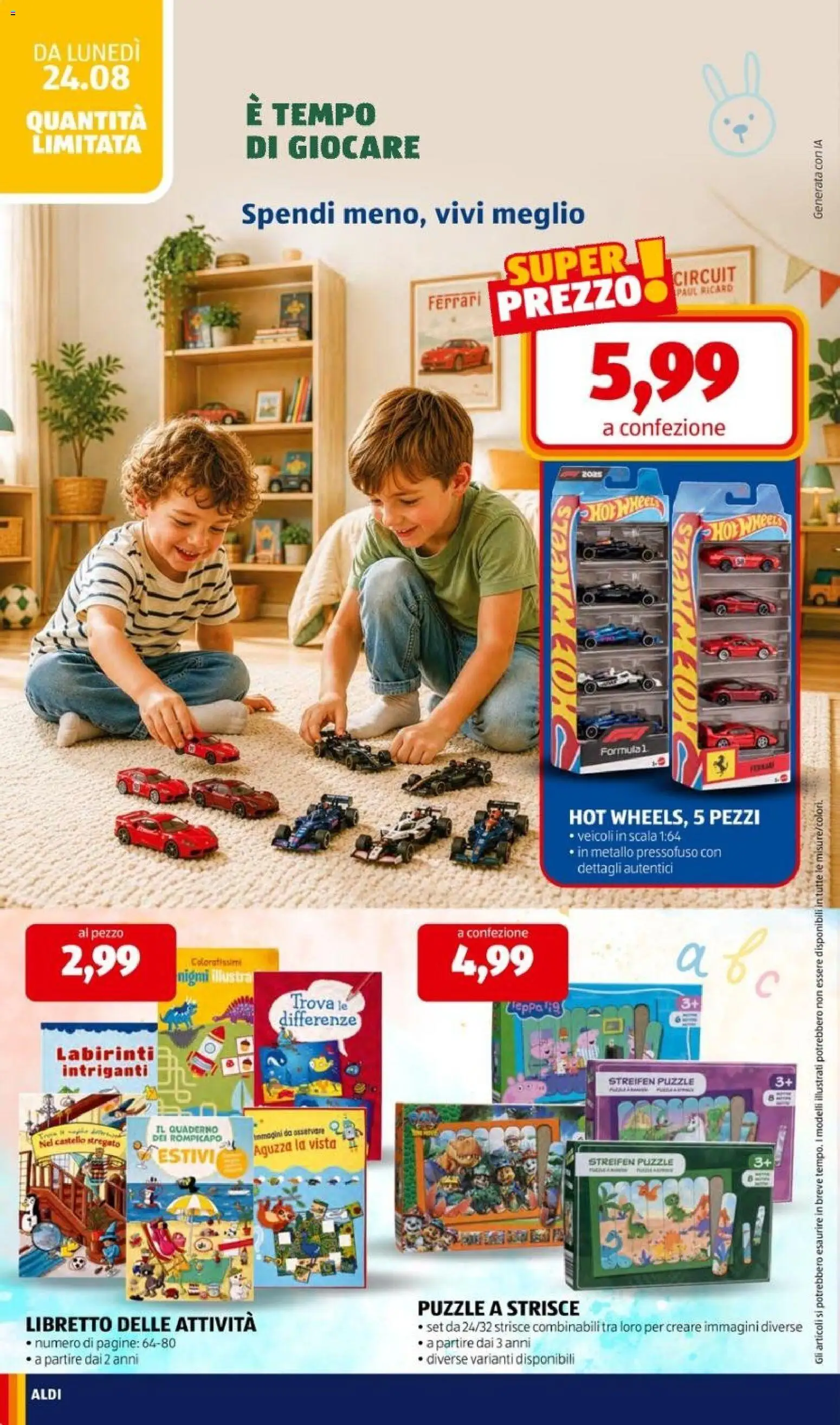 Volantino Aldi del 24/08/2026 | Pagina: 24 | Prodotti: Strisce, Scala, Quaderno