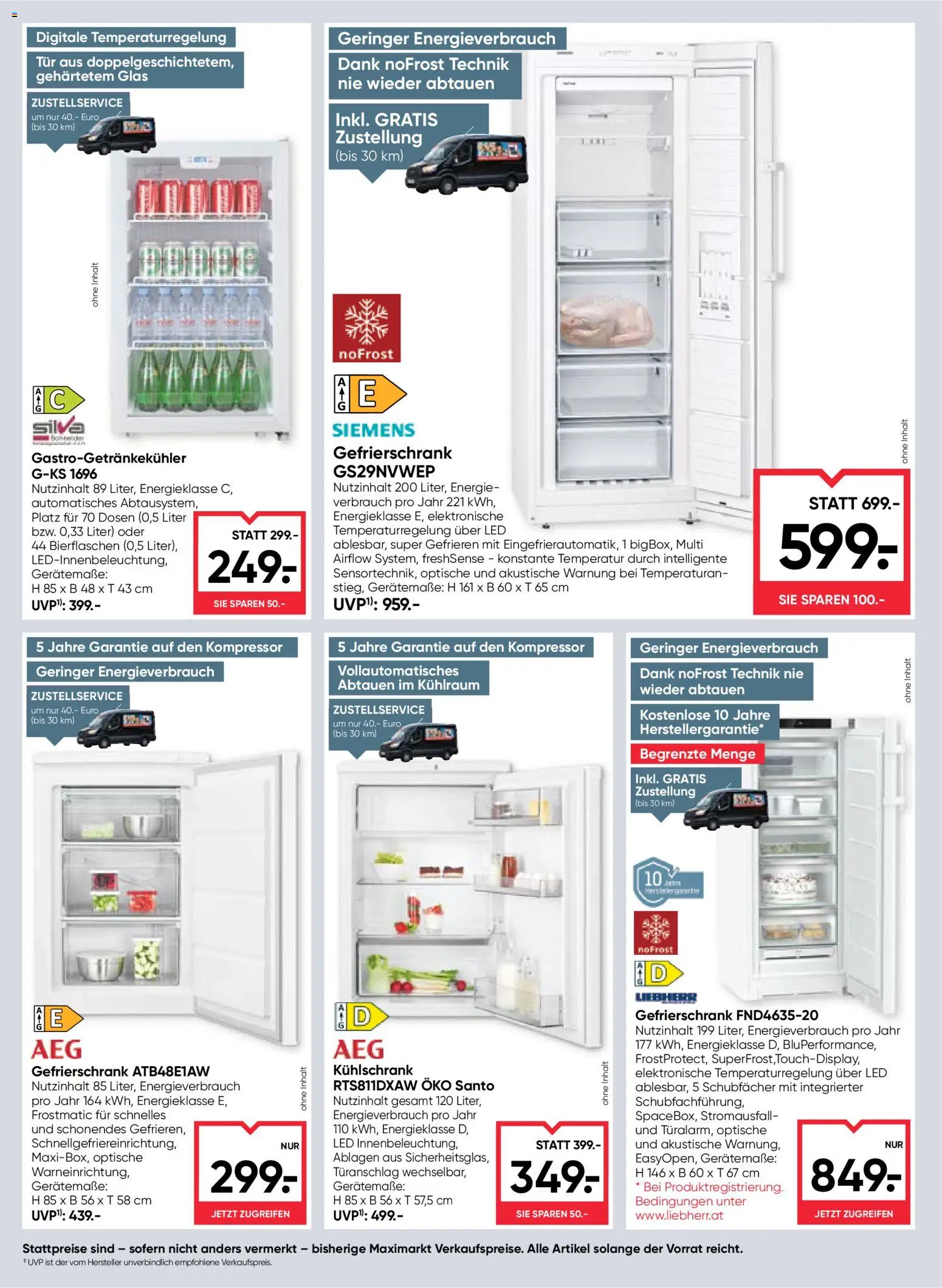 Maximarkt Flugblatt gültig ab 27.08.2026 | Seite: 20 | Produkte: Kühlschrank, Gefrierschrank