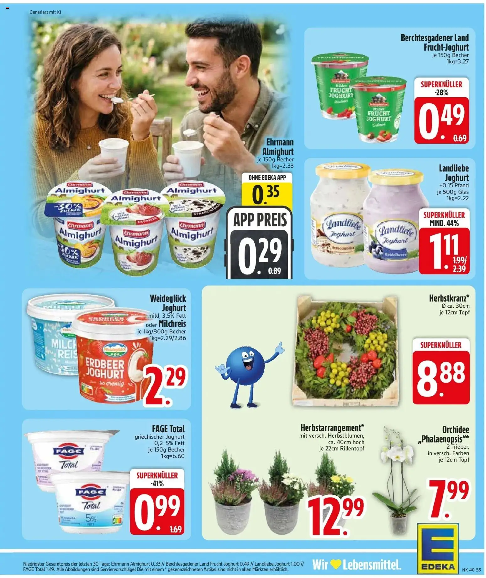 Edeka Prospekt Vilgertshofen-Issing (ab 28.09.2026) » Angebote Online | Seite: 7 | Produkte: Ehrmann almighurt, Milch, Orchidee, Landliebe joghurt