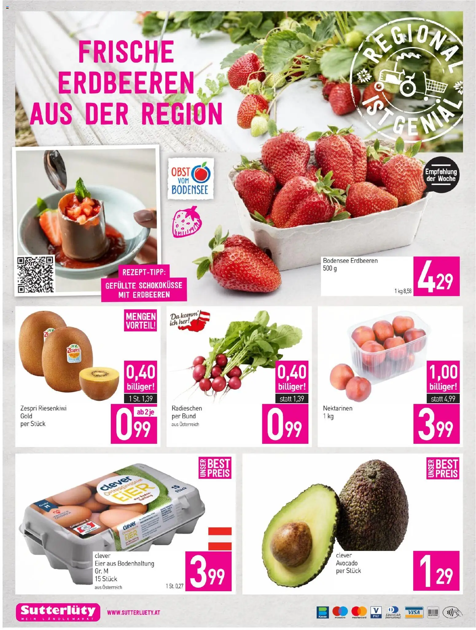 Sutterlüty Flugblatt gültig ab 28.05.2026 | Seite: 20 | Produkte: Erdbeeren, Avocado, Obst, Eier
