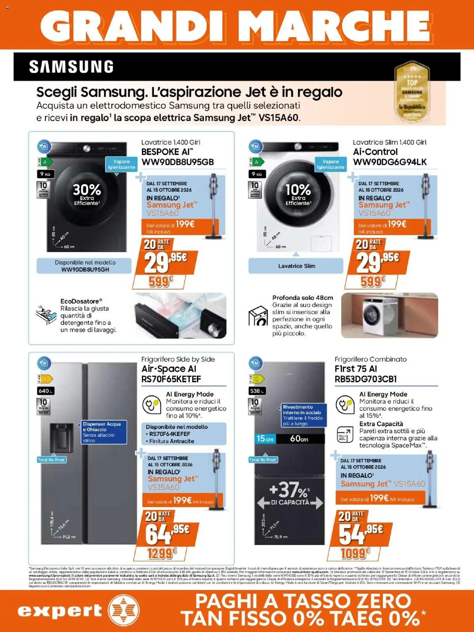 Volantino Iperal del 24/09/2026 | Pagina: 7 | Prodotti: Detergente, Frigorifero, Frigorifero combinato, Samsung