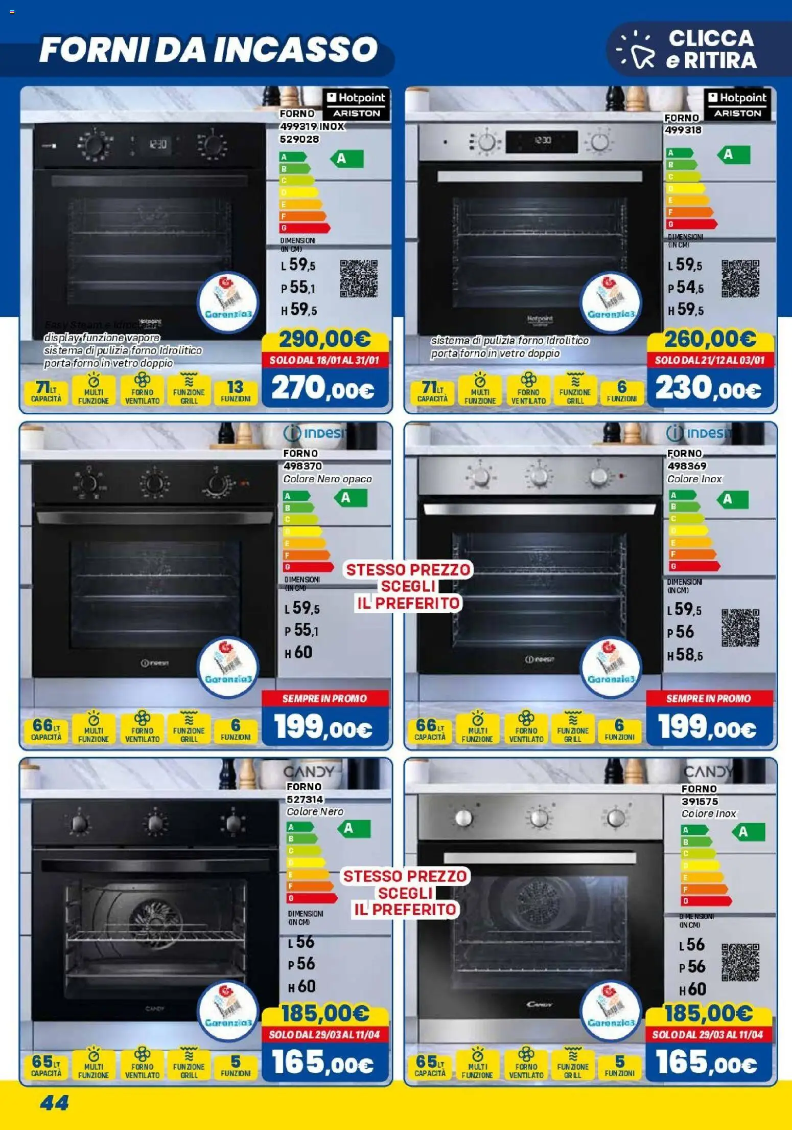Volantino Orizzonte del 01/11/2026 | Pagina: 44 | Prodotti: Cd, Porta, Forno