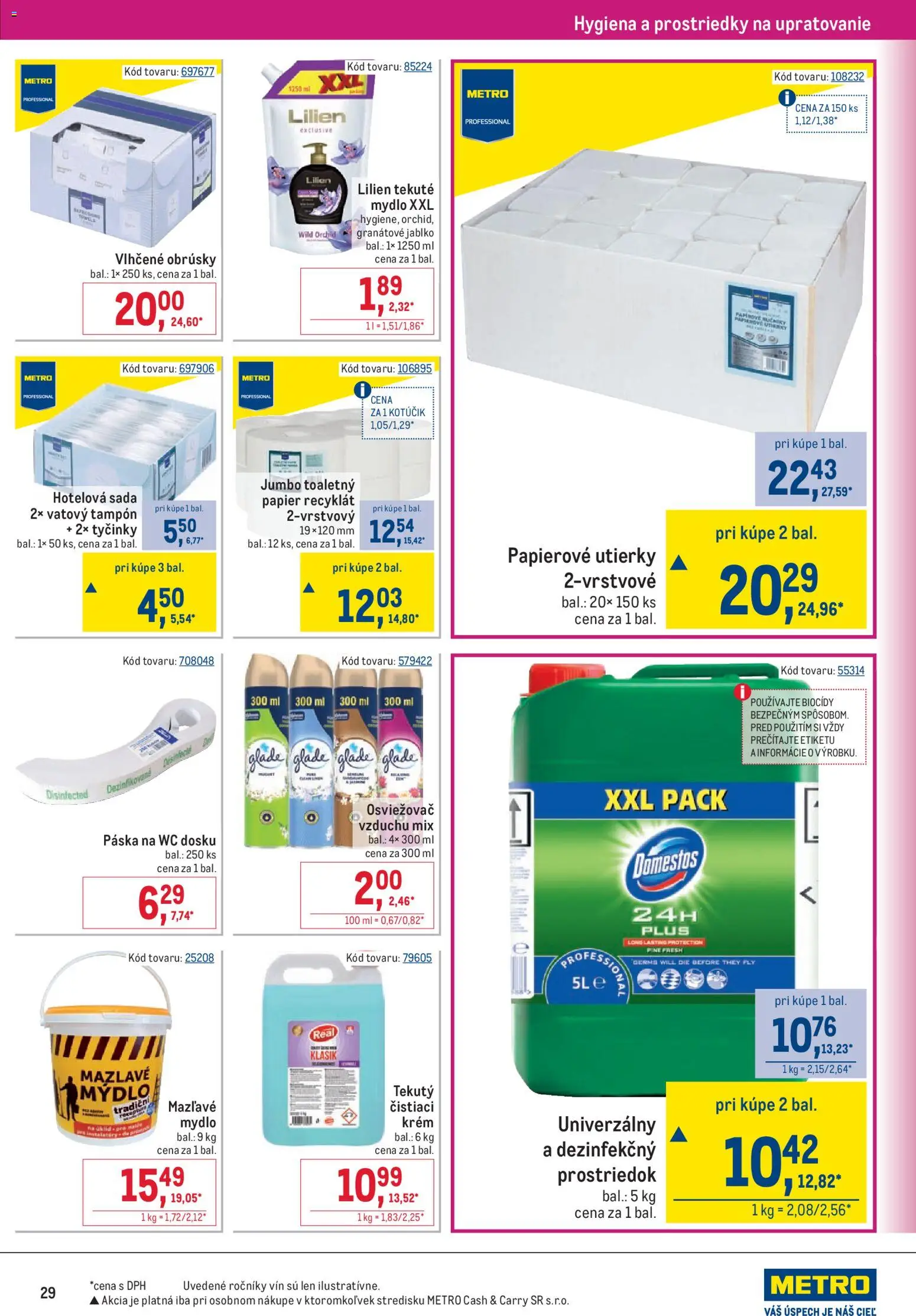 Nové Metro akcie – leták je platný od 09.09.2026 | Strana: 29 | Produkty: Granátové jablko, Mydlo, Papierové utierky, Domestos