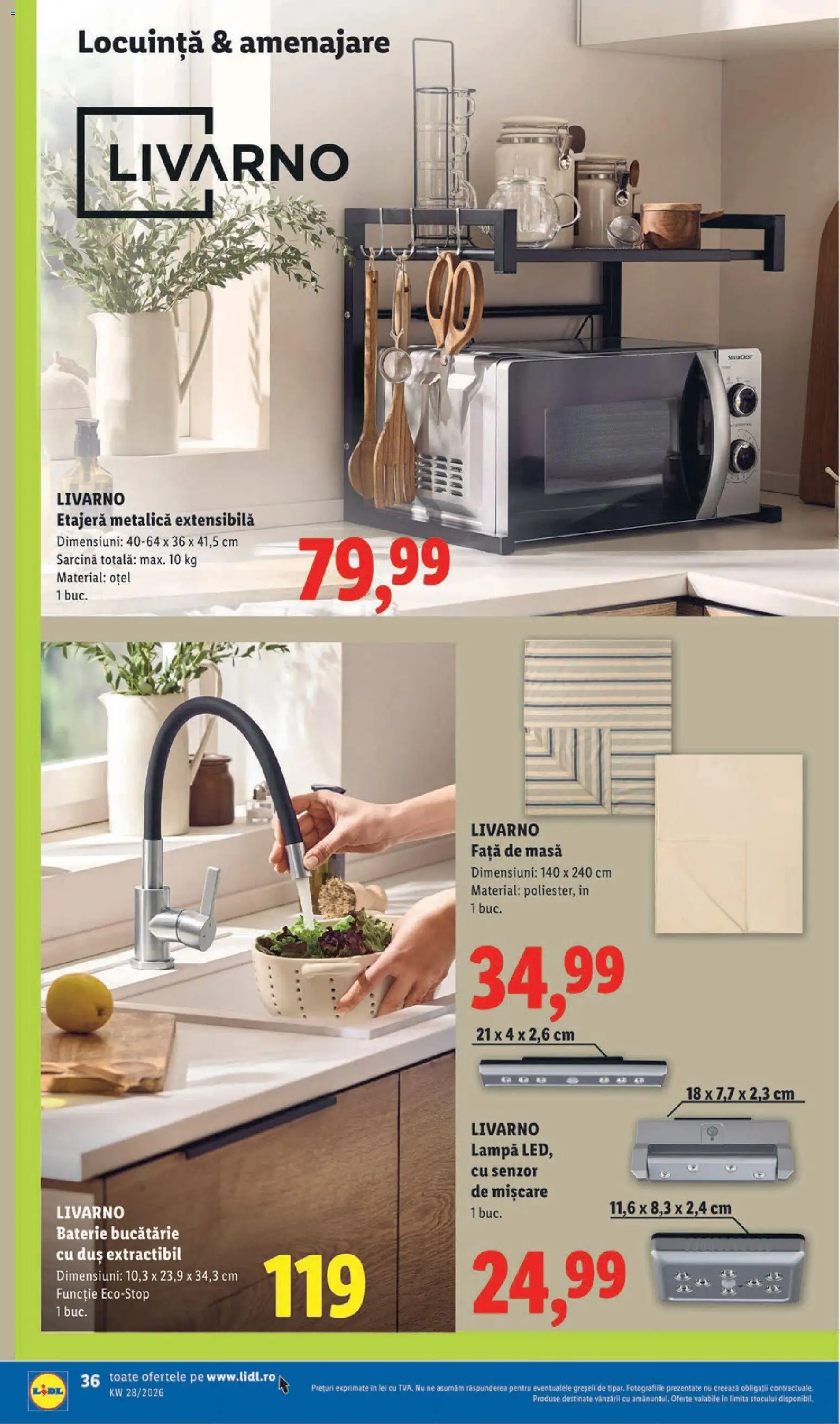 Noul catalog Lidl – valabil de la 06.07.2026 | Pagină: 36 | Produse: Baterie, Duș, Etajeră, Lampă