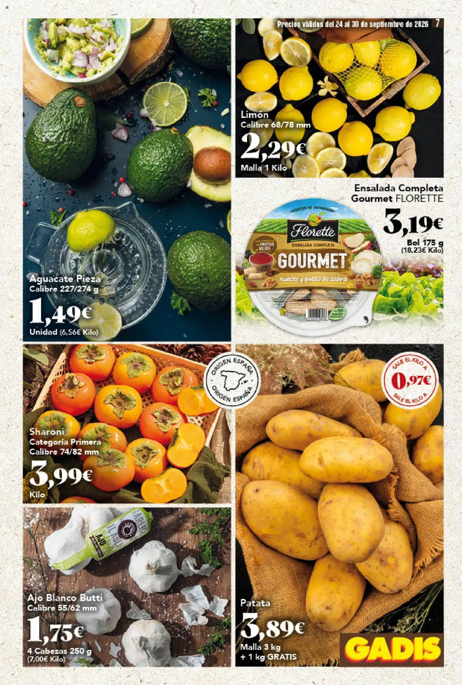 Gadis folleto │ válido desde el 24/09/2026 | Página: 7 | Productos: Queso, Limón, Ensalada, Queso de cabra