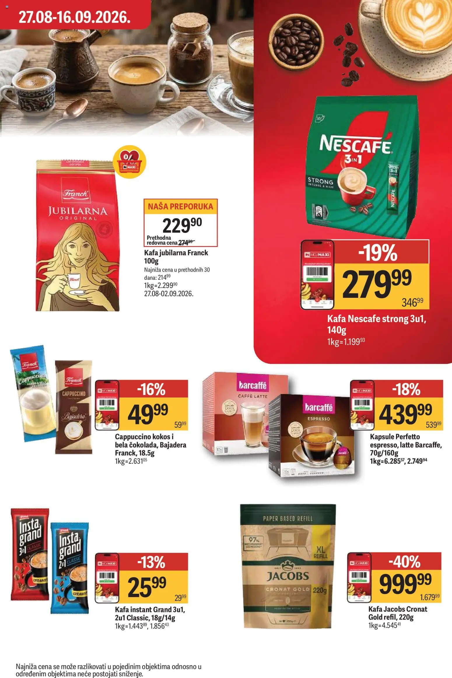 Maxi katalog - važi od 27.08.2026 | Strana: 29 | Proizvode: Kapsule, Barcaffé, Kokos, Nescafé