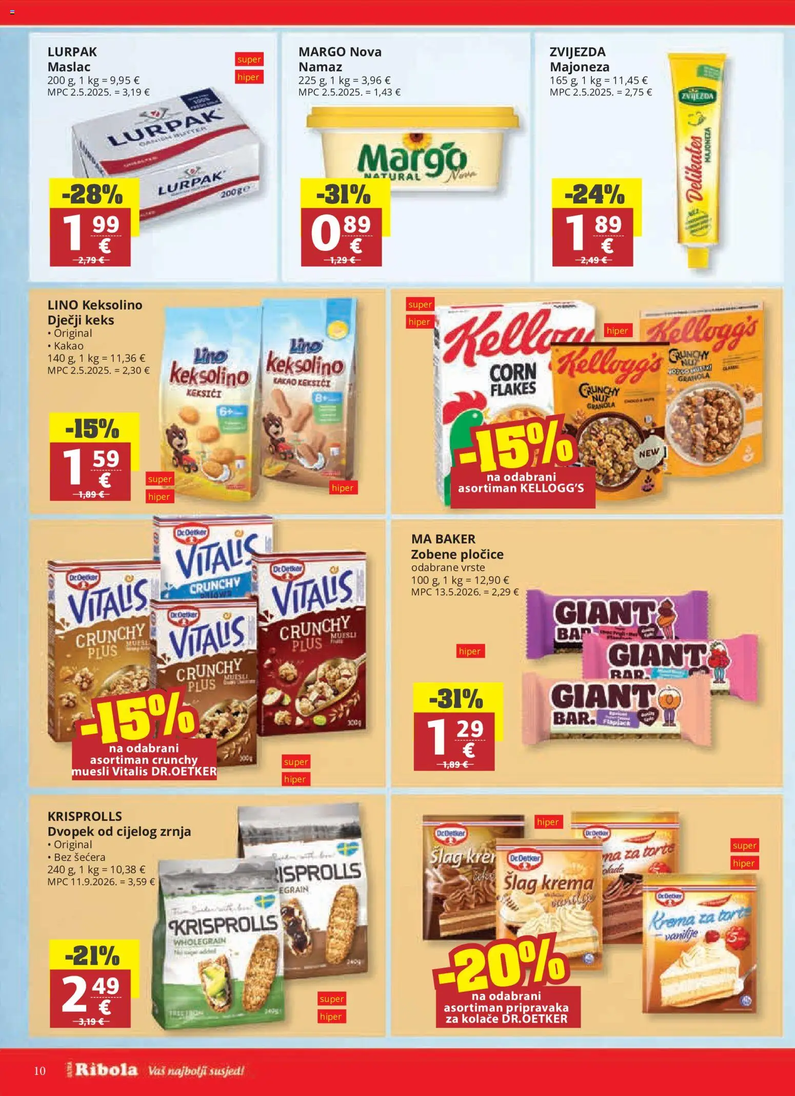 Ribola katalog | vrijedi od 28.10.2026 | Stranica: 10 | Proizvodi: Muesli, Maslac, Pločice, Majoneza