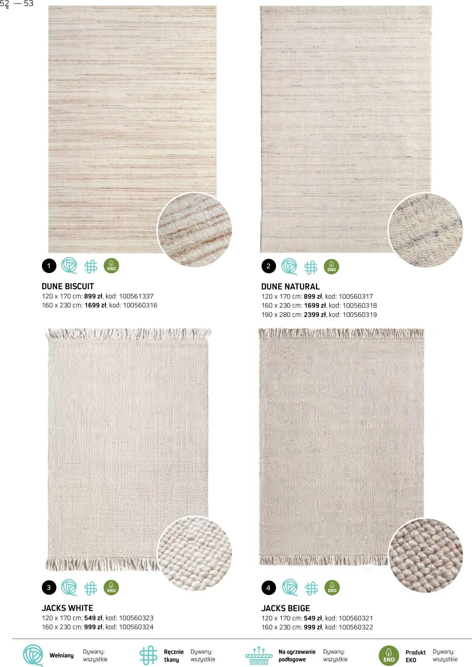 Komfort gazetka - Katalog dywanów od 07.10.2026 | Strona: 52 | Produkty: Dywany