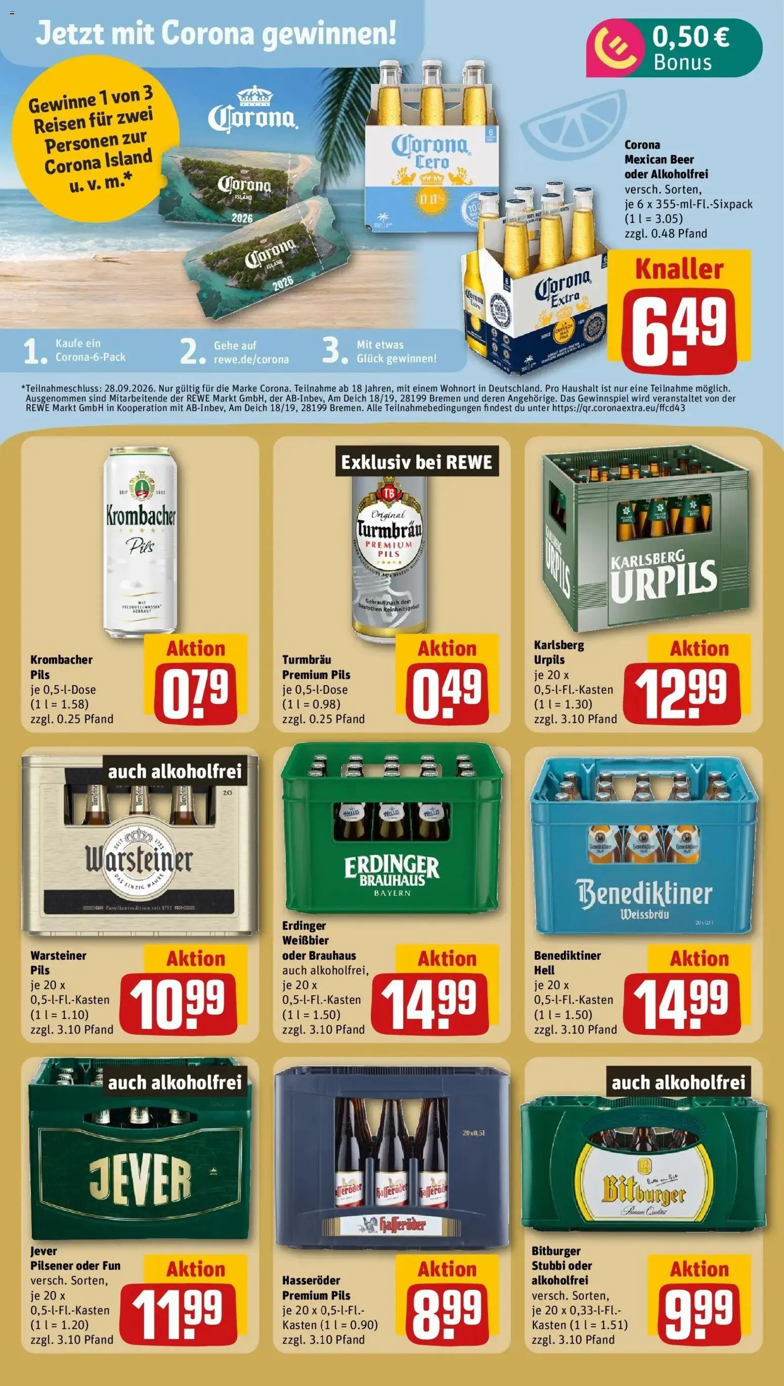 Rewe Prospekt Illingen – gültig ab 27.07.2026 | Seite: 19 | Produkte: Bitburger, Erdinger, Krombacher, Gin