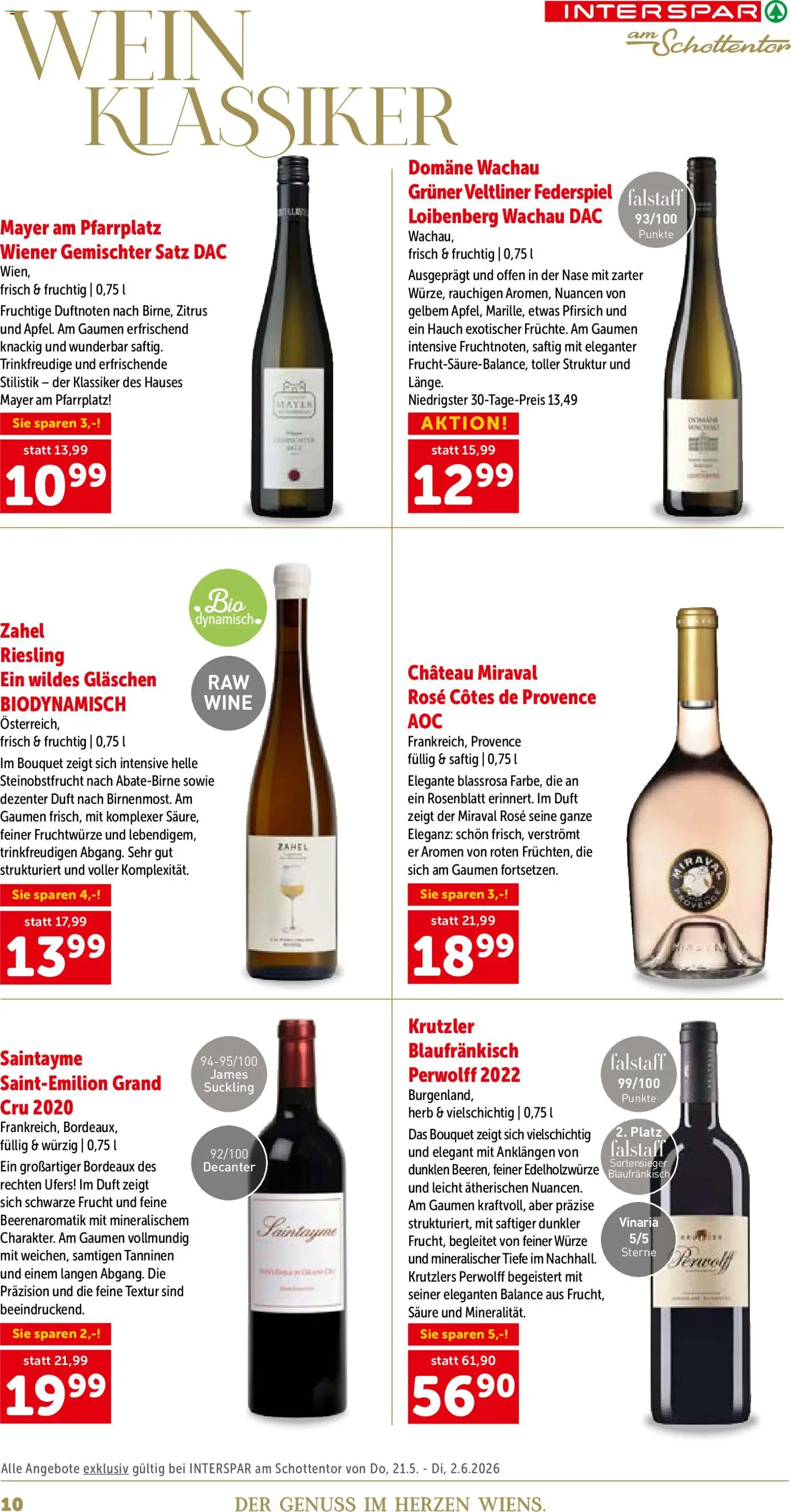 Interspar 5 Jahre am Schottentor gültig ab 21.05.2026 | Seite: 10 | Produkte: Pfirsich, Duft, Wein