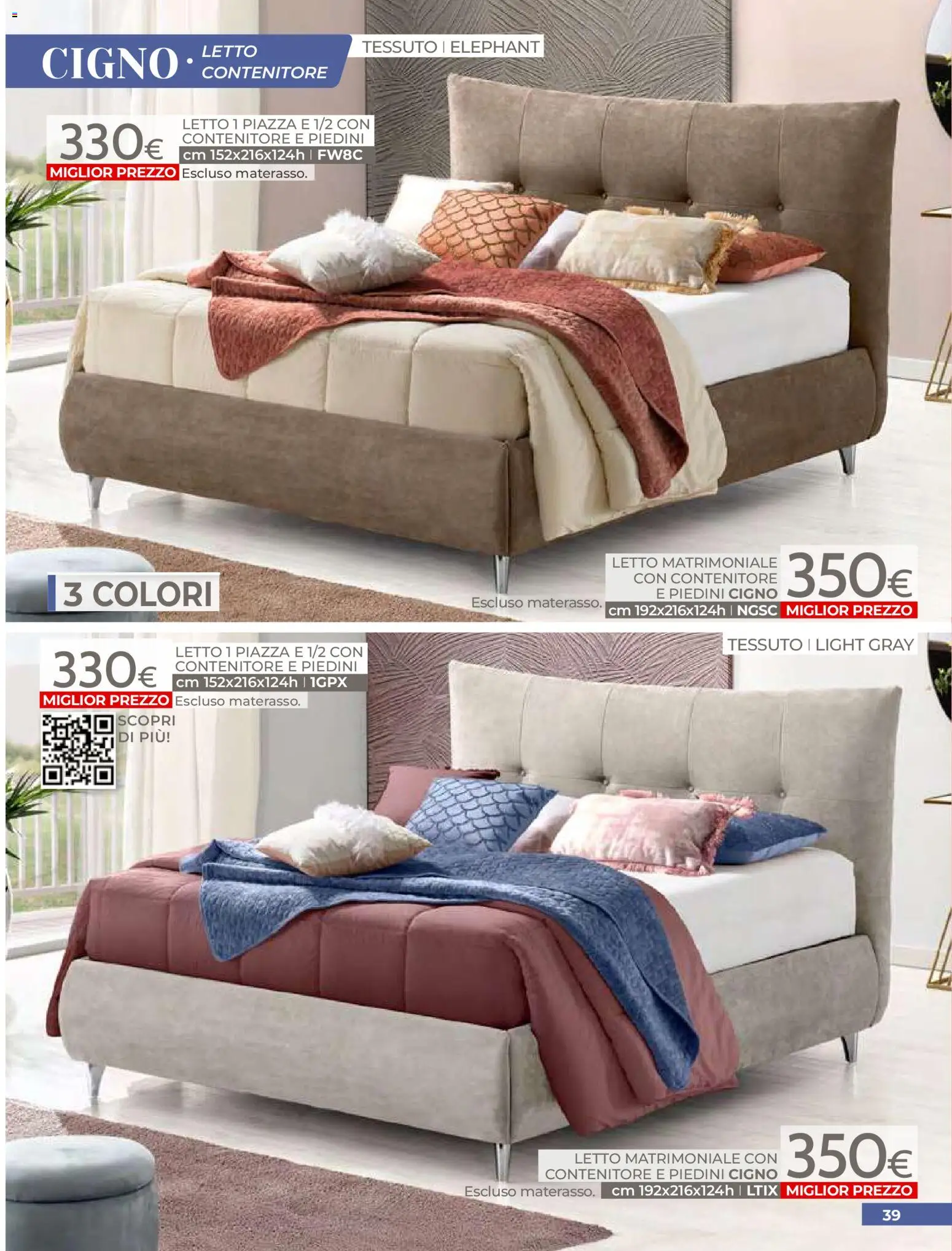 Volantino Mondo Convenienza del 01.04.2026 | Pagina: 41 | Prodotti: Letto matrimoniale, Contenitore, Letto, Materasso