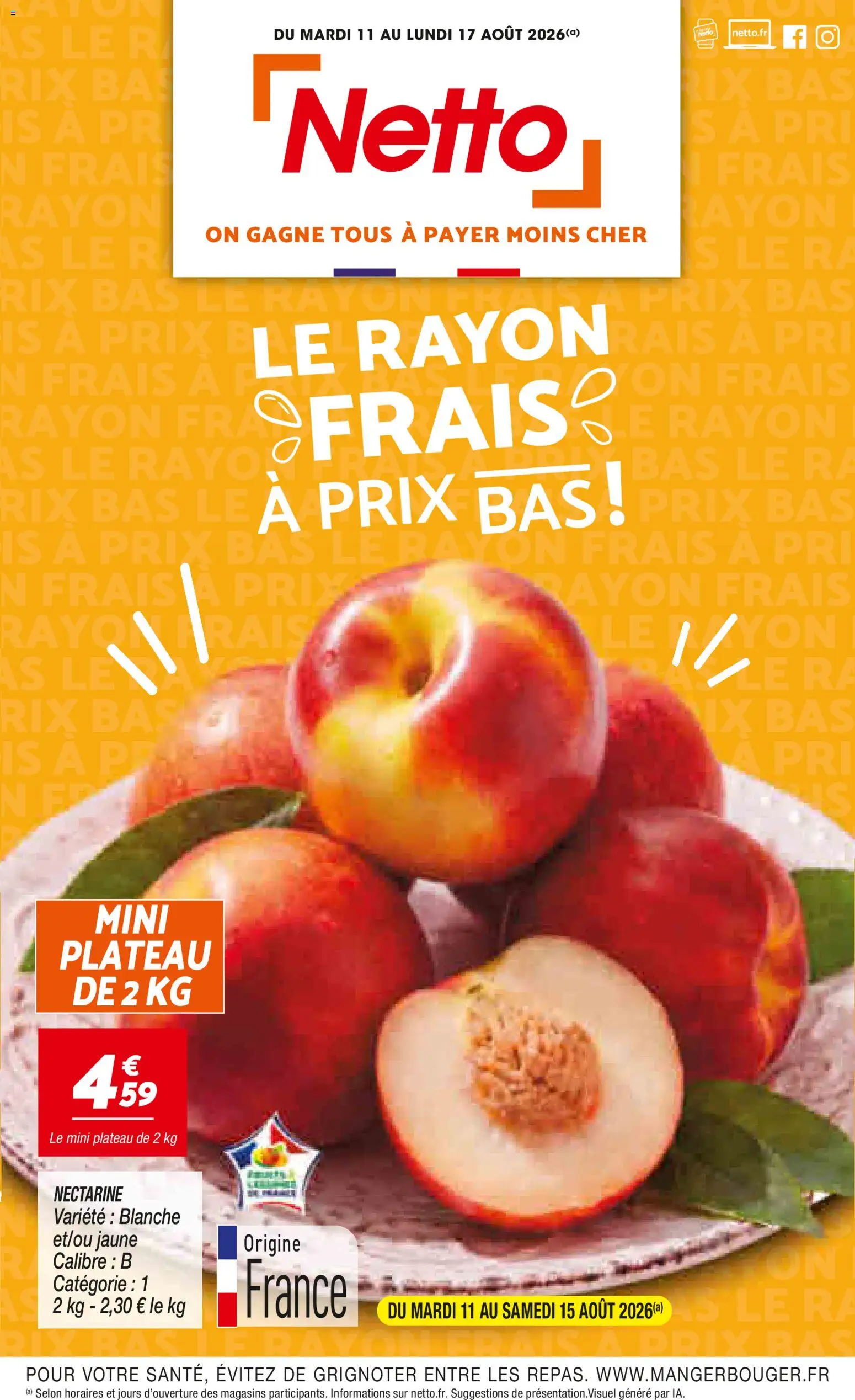 {H1} | Page: 1 | Produits: Nectarine, Plateau