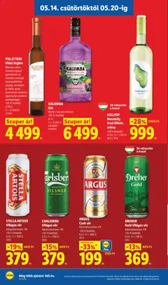 STELLA ARTOIS Világos sör, Alkoholtartalom: 5% +50 Ft betétdíj 0,5l - amely érvényes a következő dátumtól: 14.05.2026 | Oldal: 16
