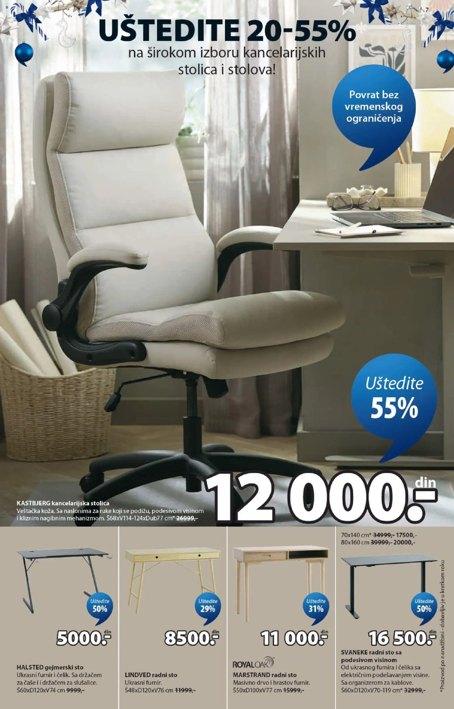 Jysk katalog - važi od 14.10.2026 | Strana: 7 | Proizvode: Sto, Stolica, Radni sto, Kancelarijska stolica