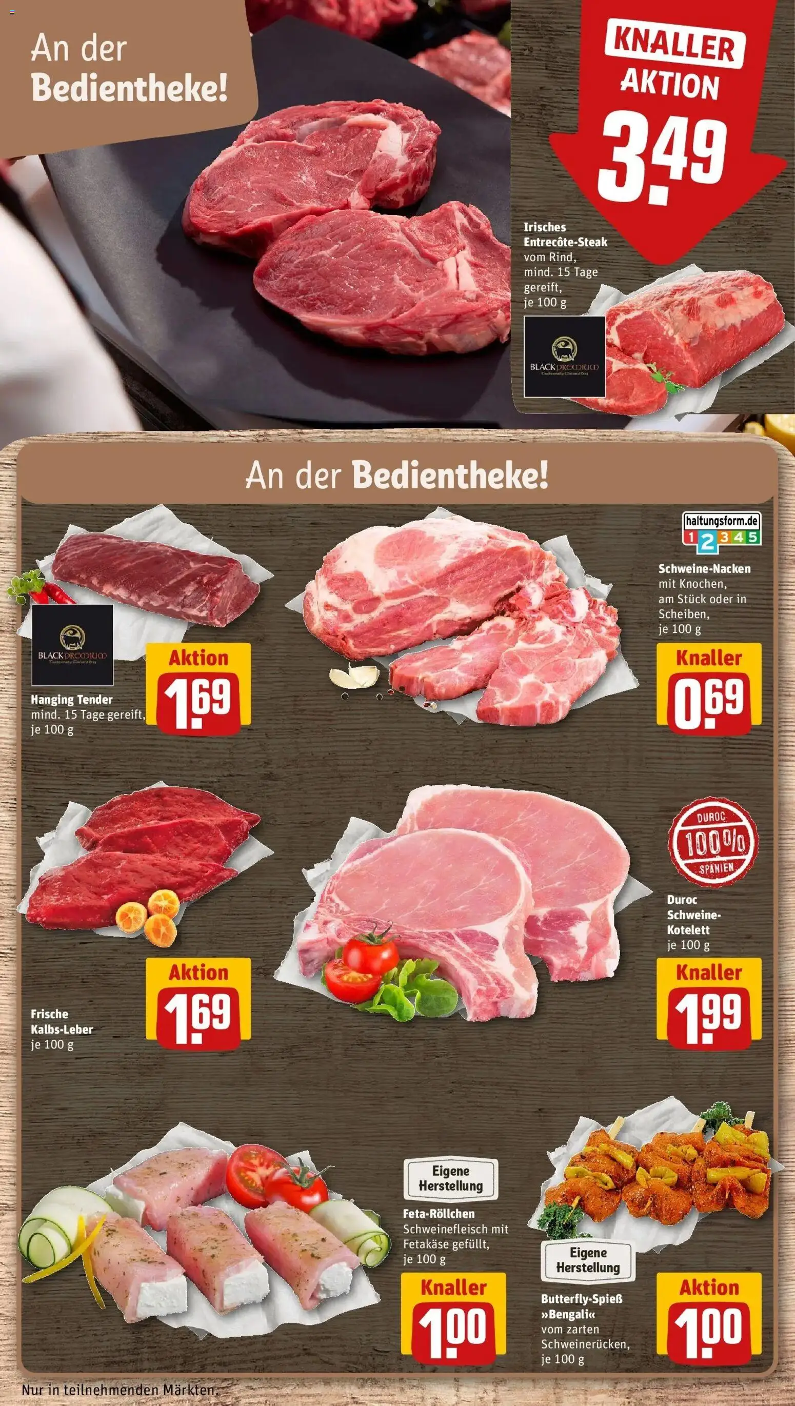 Rewe Prospekt Hoyerswerda – gültig ab 01.06.2026 | Seite: 8 | Produkte: Schweinenacken, Kalbsleber, Schweinefleisch, Steak