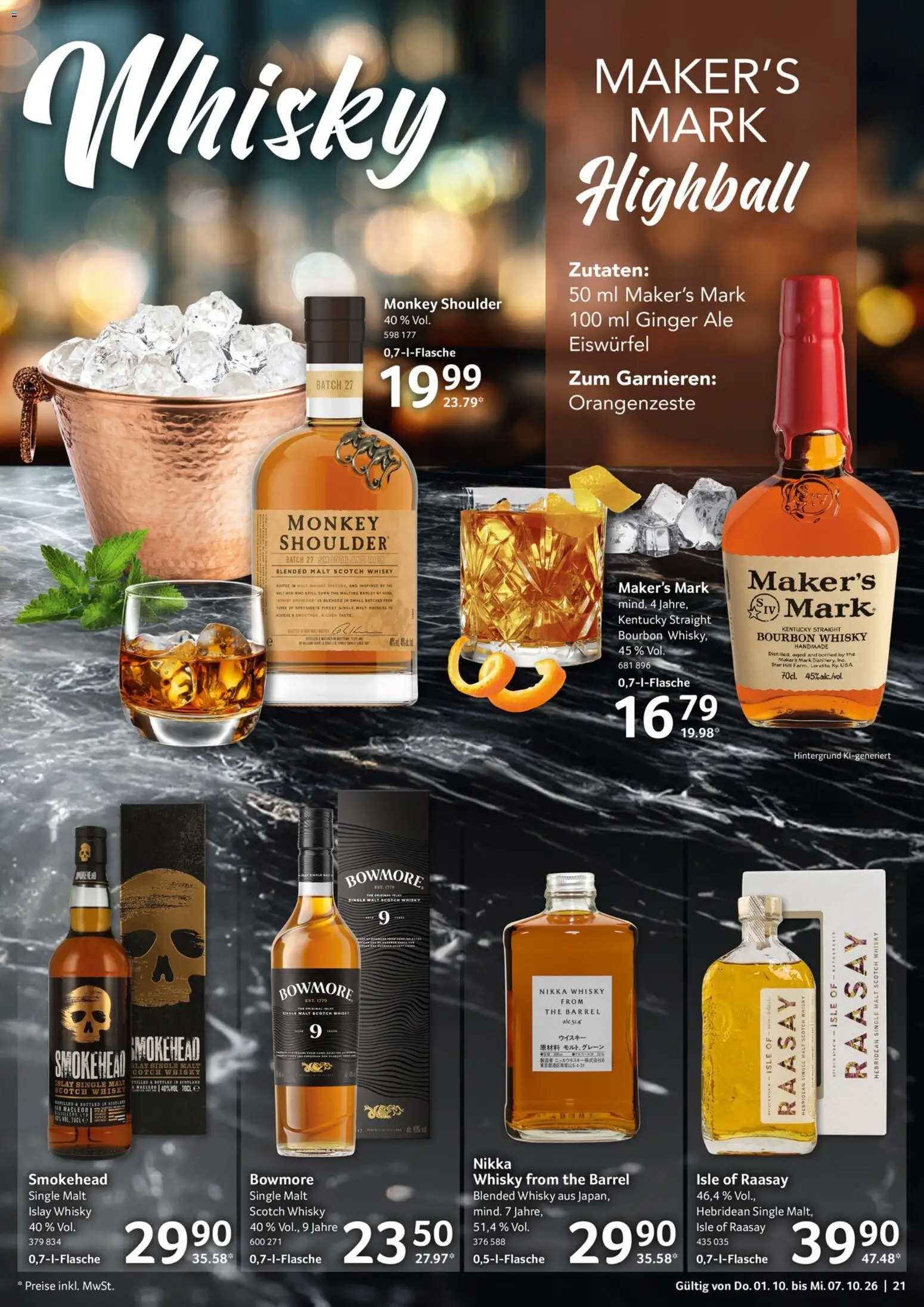 Selgros Prospekt – gültig ab 01.10.2026 | Seite: 21 | Produkte: Whisky, Bourbon