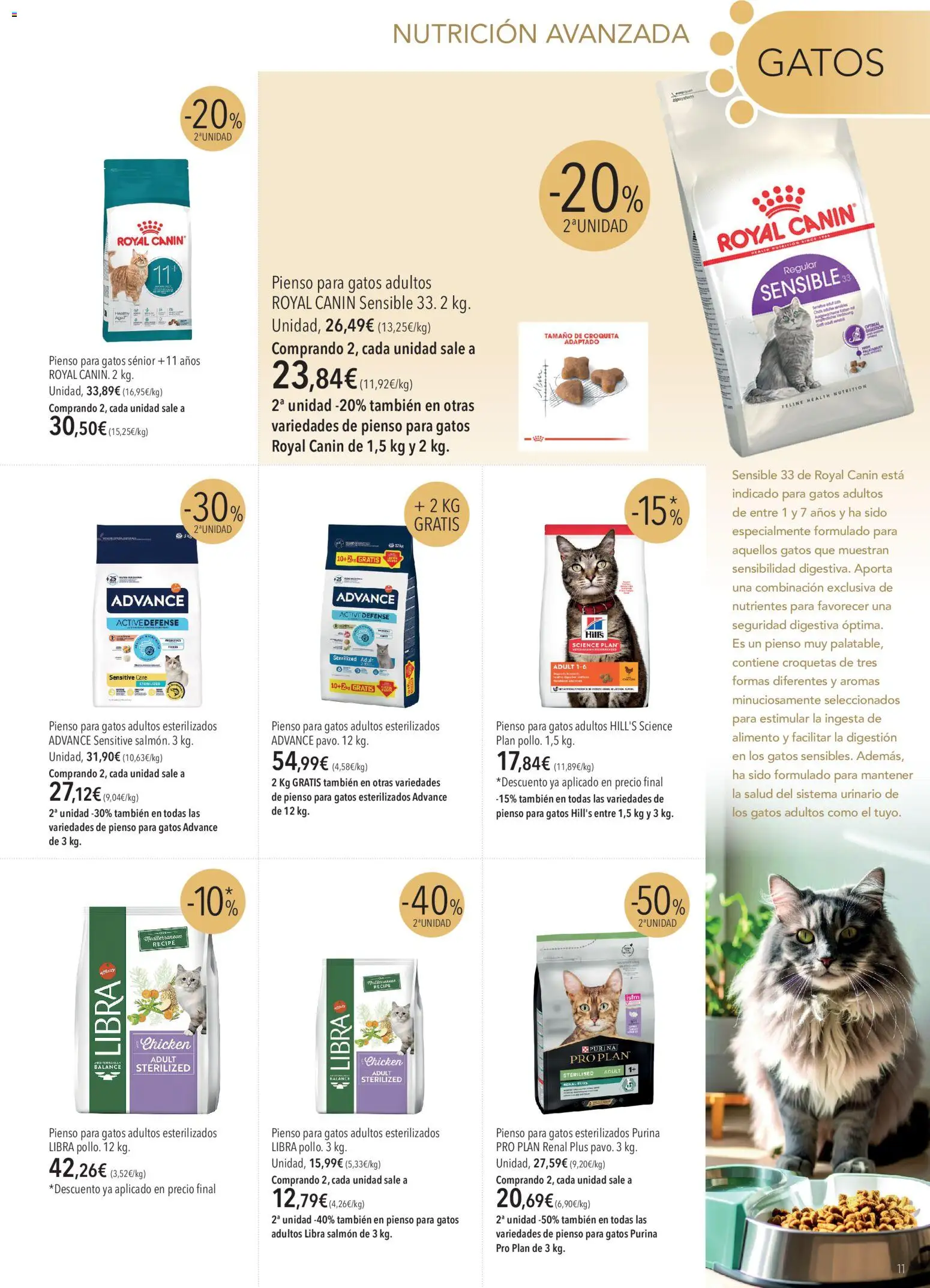 El Corte Inglés Mascota │ válido desde el 01/09/2026 | Página: 11 | Productos: Salmón, Pienso para gatos, Croquetas, Pienso