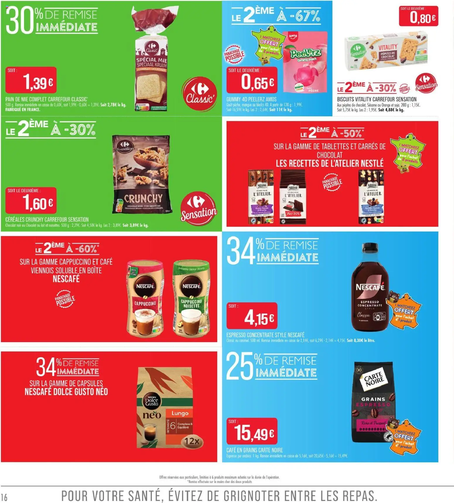 {H1} | Page: 16 | Produits: Capsules, Nescafe dolce gusto, Pain, Café