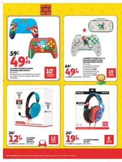 Auchan - Prévisualisation de LA MANETTE SANS FIL ET LA SACOCHE MARIO ET LUIGI POUR NINTENDO SWITCH, La manette Mario et Luigi pour Nintendo switch, vendue seule : 64€99 La sacoche Mario et Luigi pour Nintendo switch, vendue seule : 24€99 valide à partir de 25/08/2026 | Page: 4 | Produits: Nintendo Switch, Casque