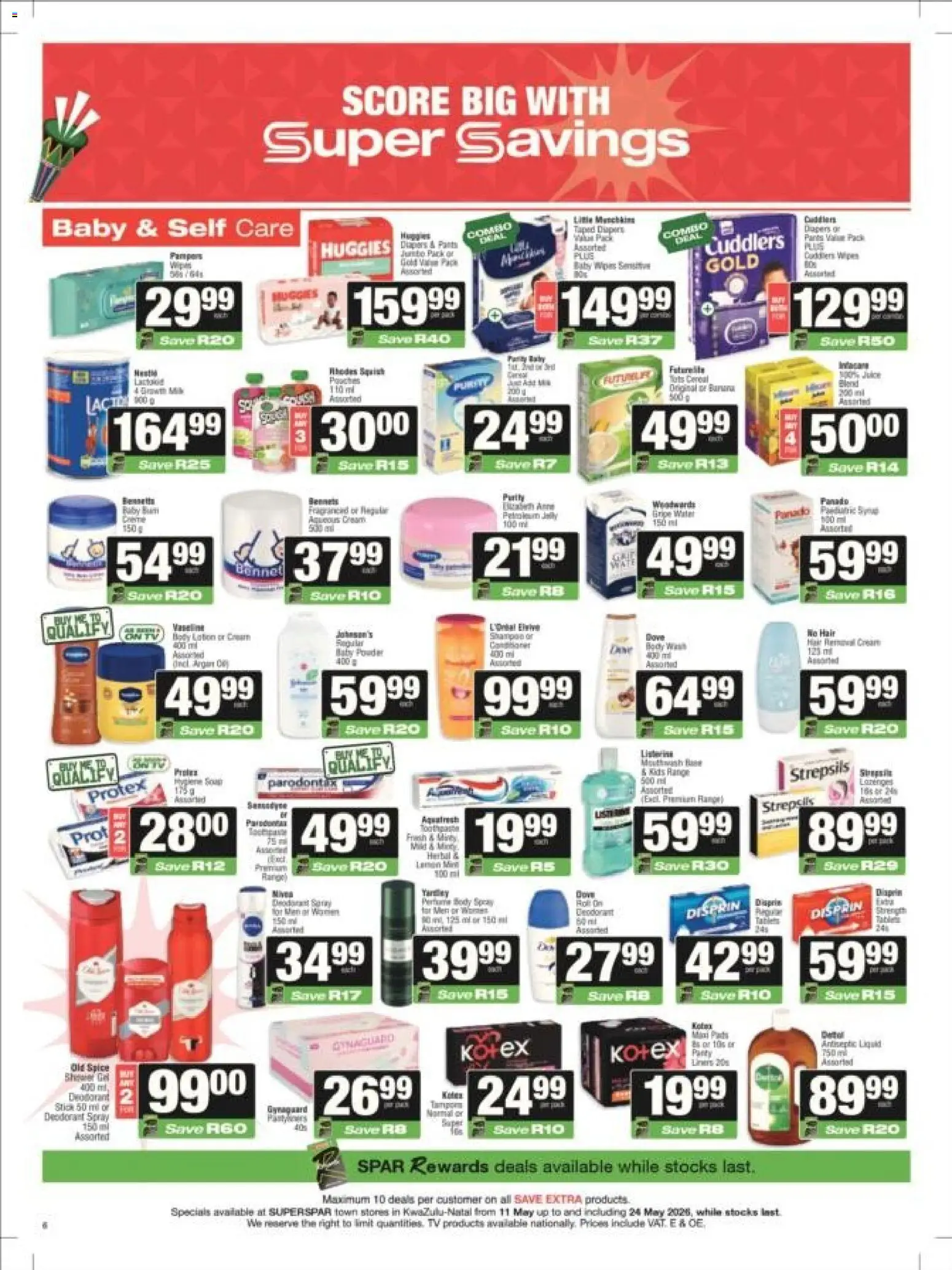 New Superspar catalogue – valid from 11.05.2026 | Page: 6 | Products: TV, Shampoo, Deodorant, Water