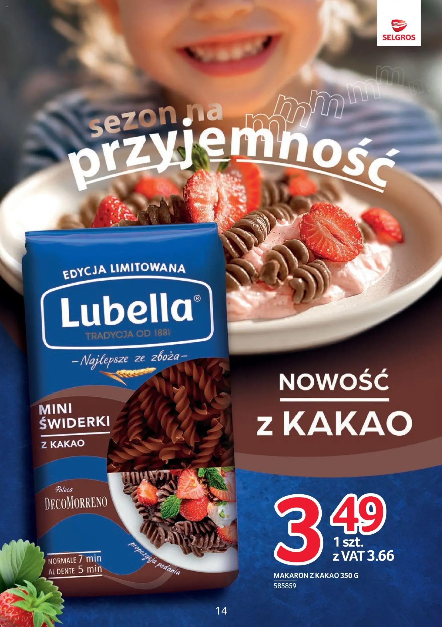 Selgros cash&carry gazetka - Markowe produkty od 30.07.2026 | Strona: 14 | Produkty: Kakao, Makaron